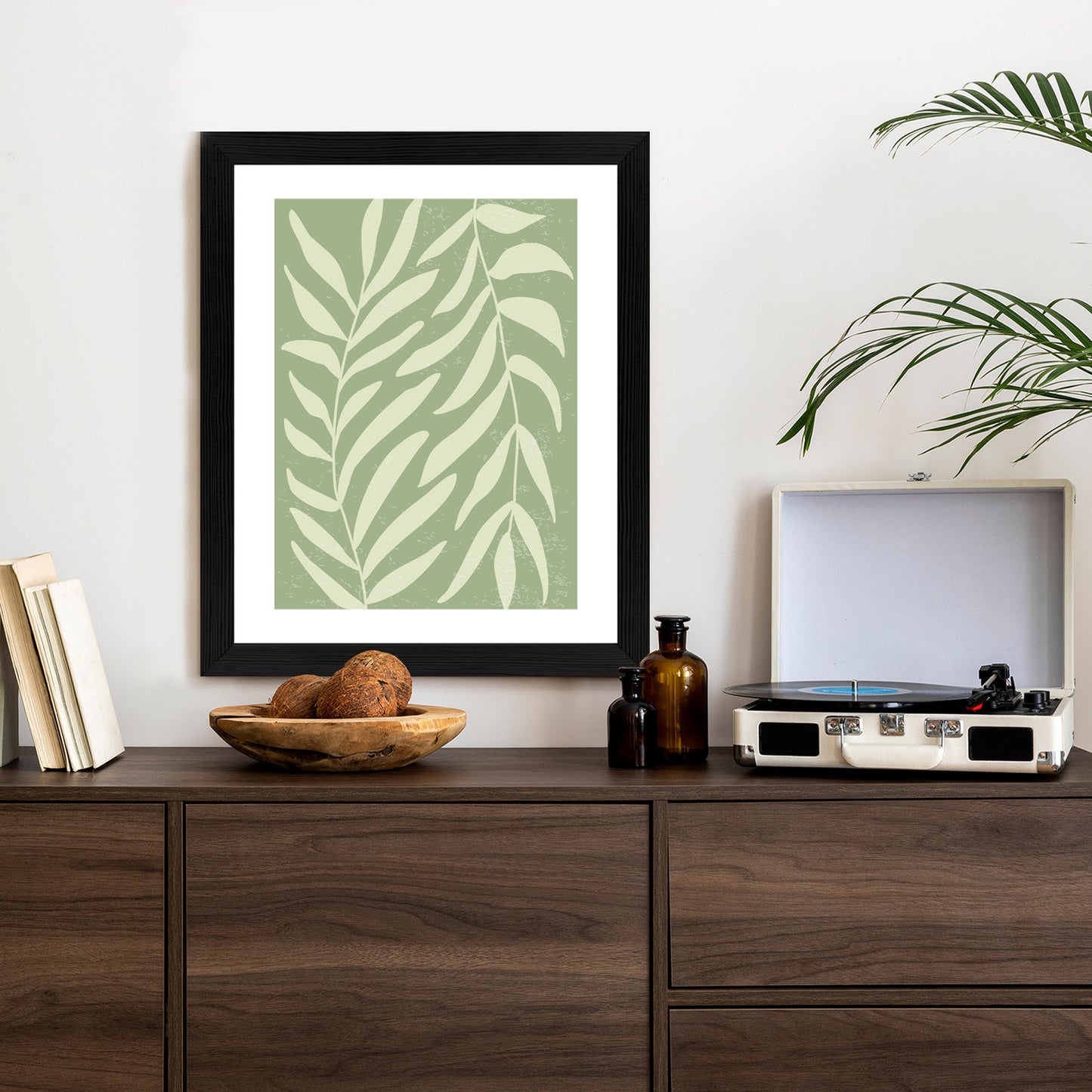 Poster Botanik Im Stil Von Matisse Rahmen Holz Mit Passepartout Farbe Natürlich