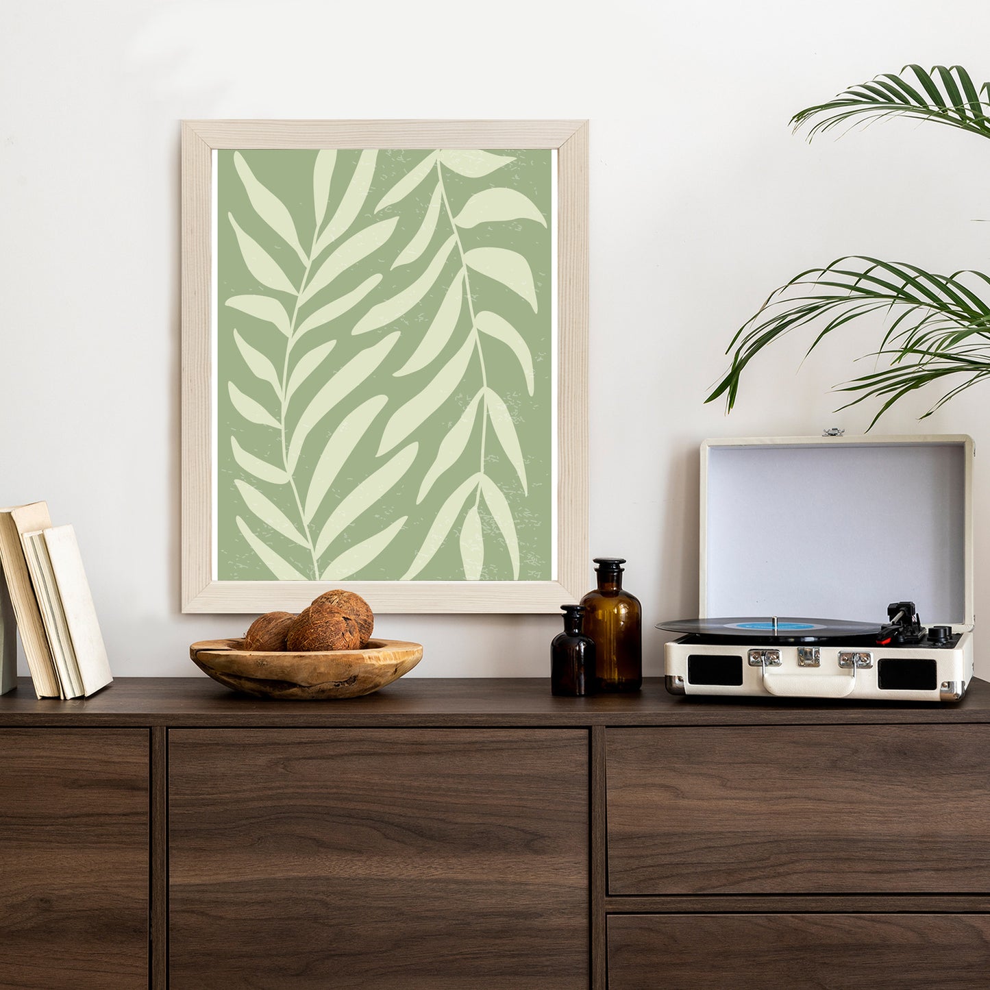 Poster Botanik Im Stil Von Matisse Rahmen Holz Mit Passepartout Farbe Natürlich