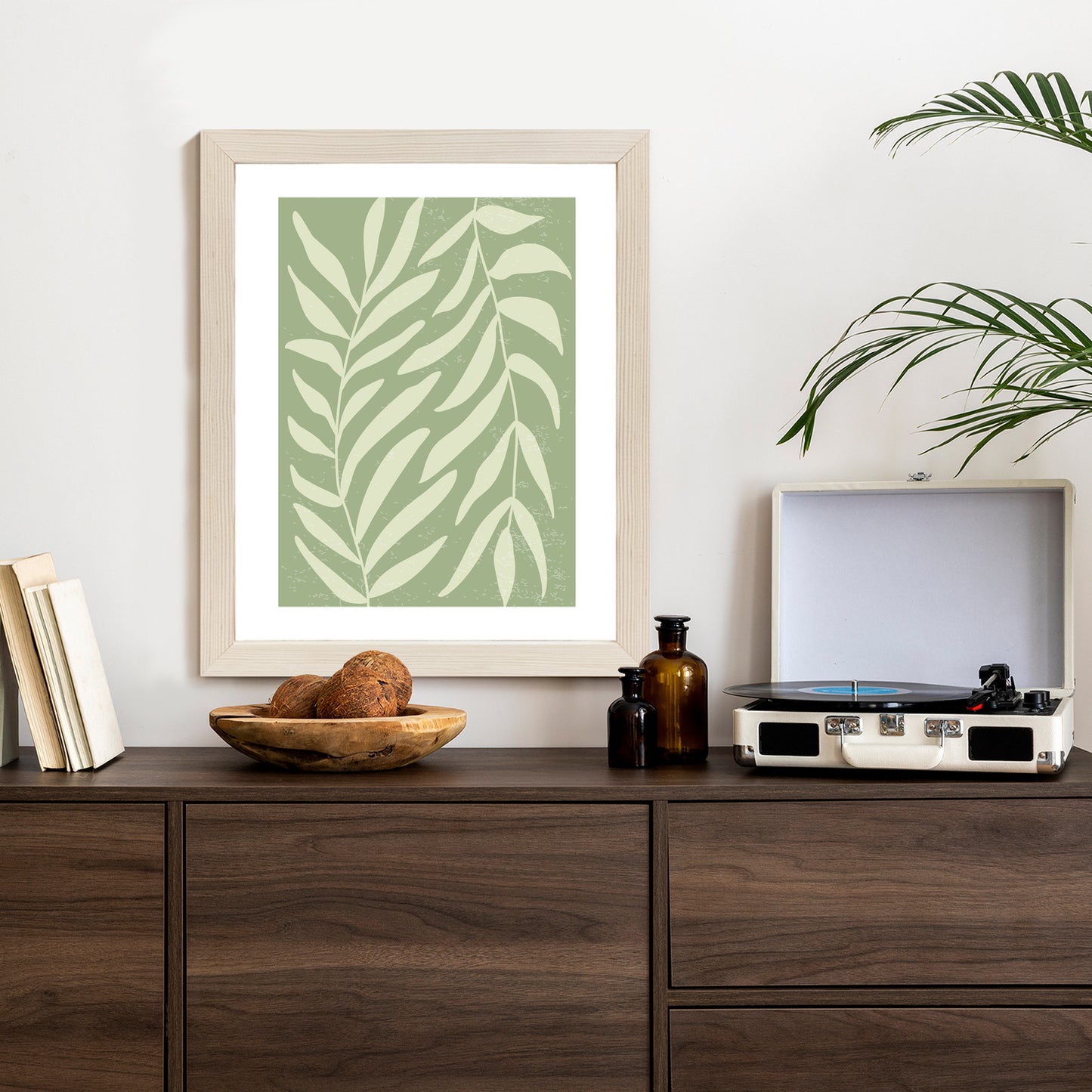 Poster Botanik Im Stil Von Matisse Rahmen Holz Mit Passepartout Farbe Natürlich