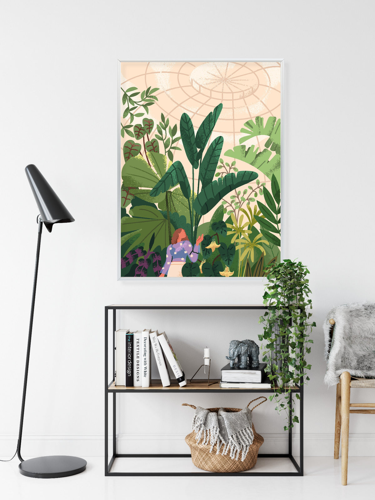 Poster Gewächshaus Und Exotische Pflanzen Rahmen Holz Mit Passepartout Farbe Natürlich