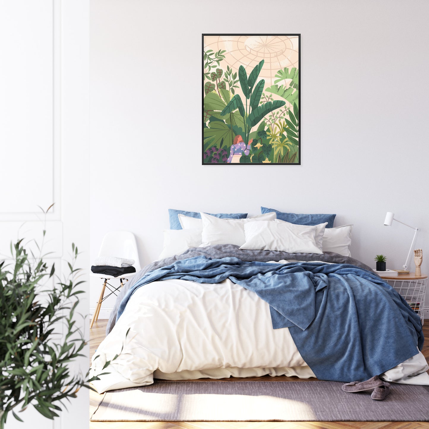 Poster Gewächshaus Und Exotische Pflanzen Rahmen Holz Mit Passepartout Farbe Natürlich