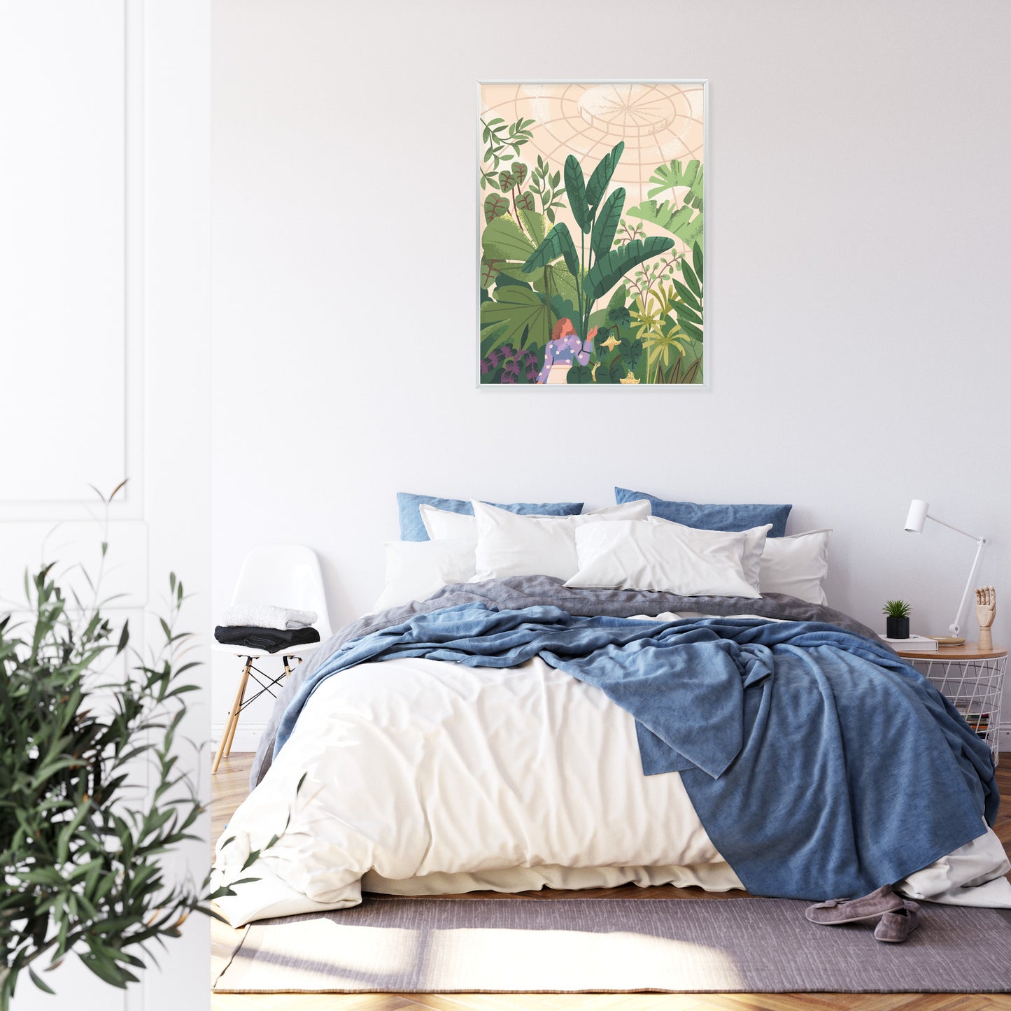 Poster Gewächshaus Und Exotische Pflanzen Rahmen Holz Mit Passepartout Farbe Natürlich