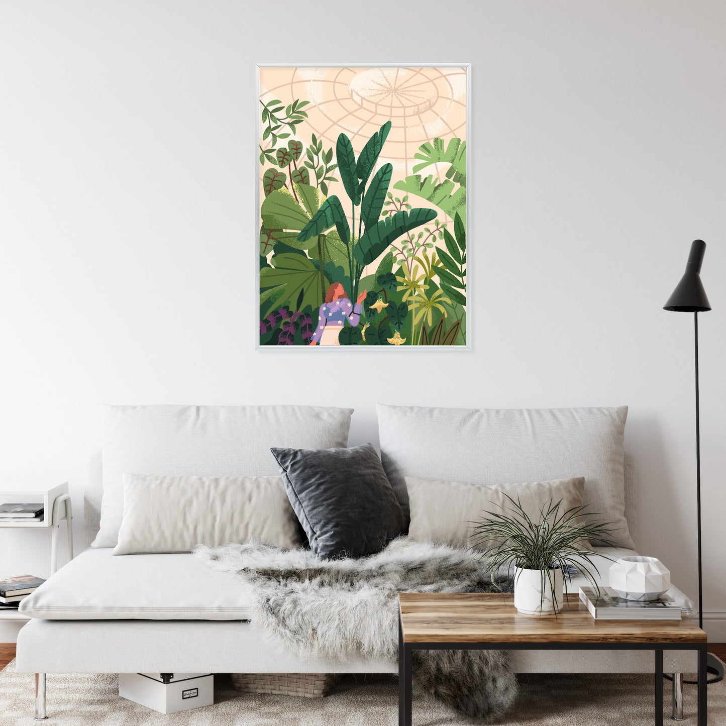 Poster Gewächshaus Und Exotische Pflanzen Rahmen Holz Mit Passepartout Farbe Natürlich