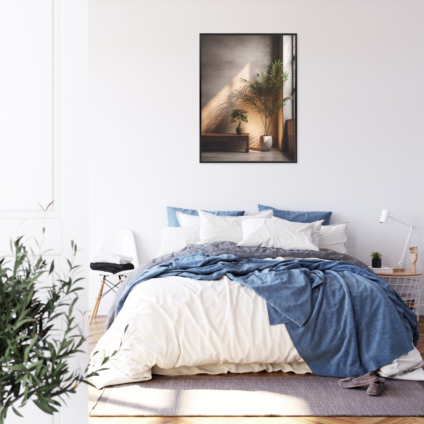 Poster Palmen Auf Dem Dachboden Rahmen Holz Mit Passepartout Farbe Natürlich