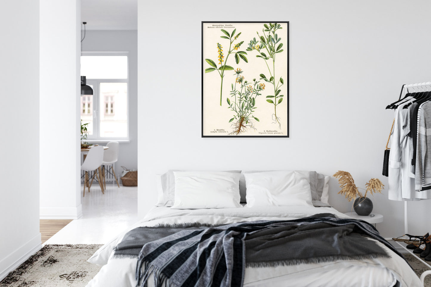 Poster Verschiedene Botanische Pflanzen Rahmen Holz Mit Passepartout Farbe Natürlich