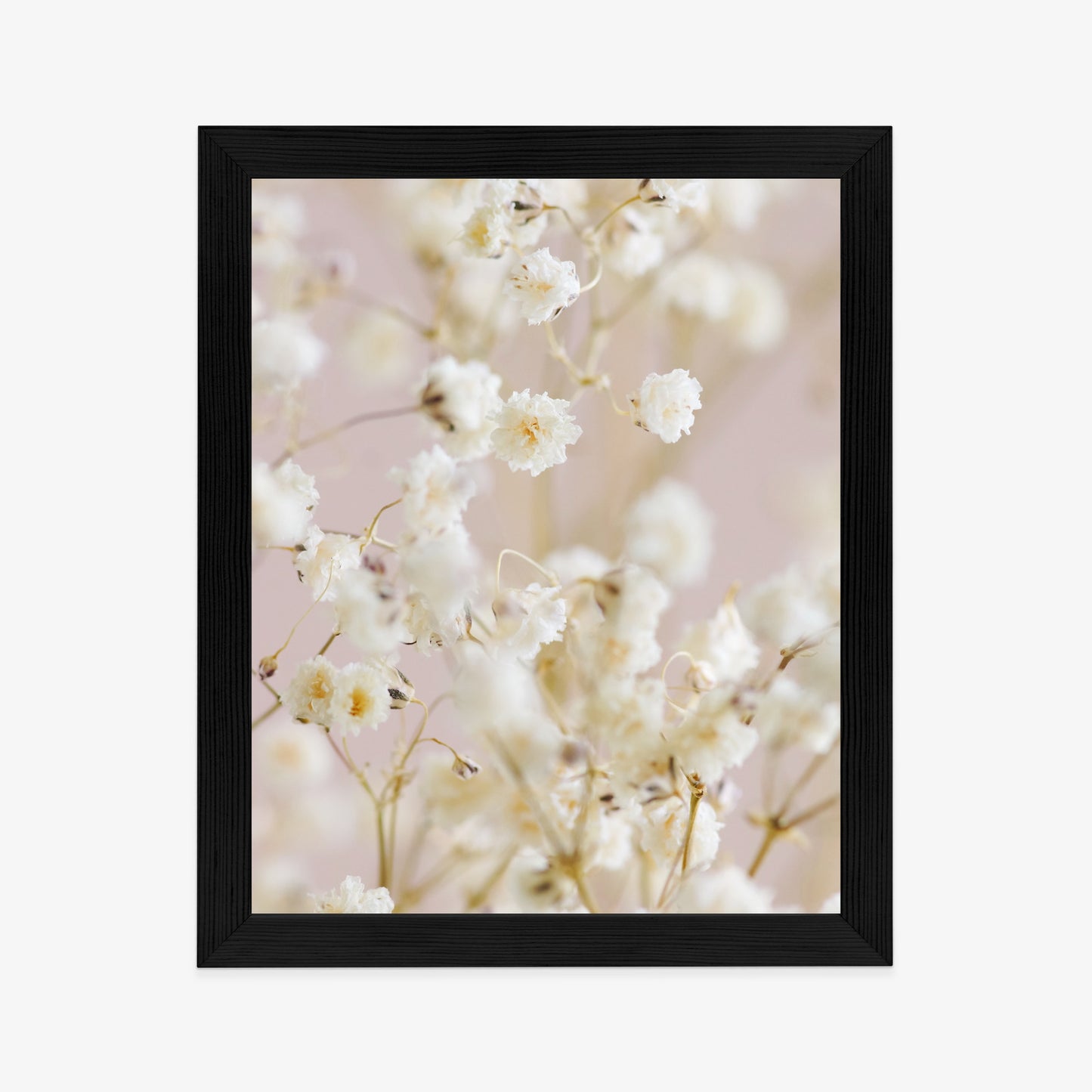 Poster Weiße Kleine Blumen Auf Rosa Hintergrund