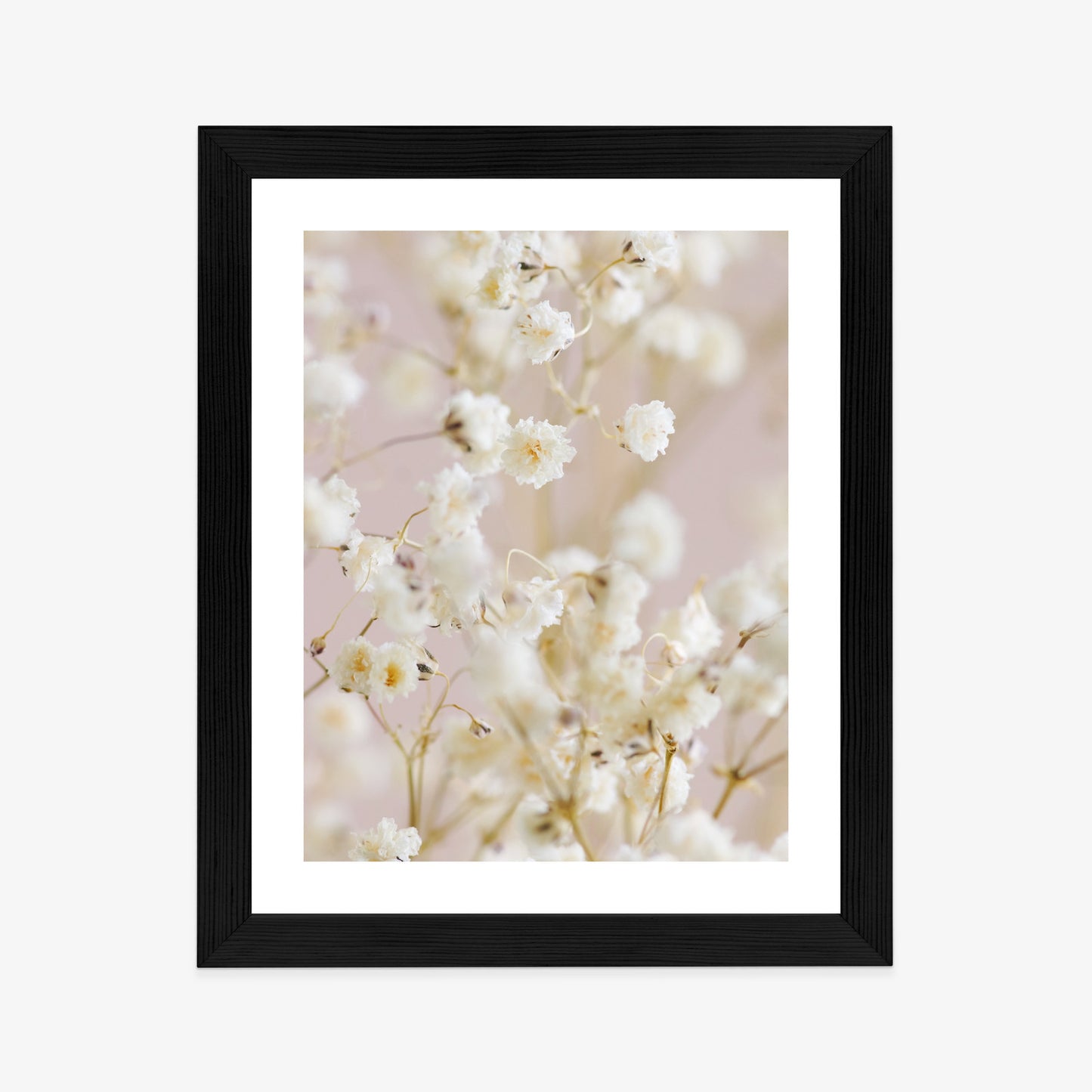 Poster Weiße Kleine Blumen Auf Rosa Hintergrund