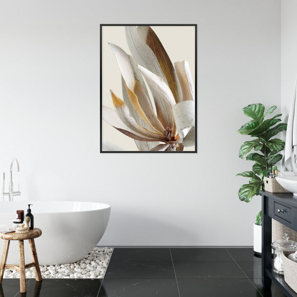 Poster Trockene Protea-Blätter Rahmen Holz Mit Passepartout Farbe Natürlich