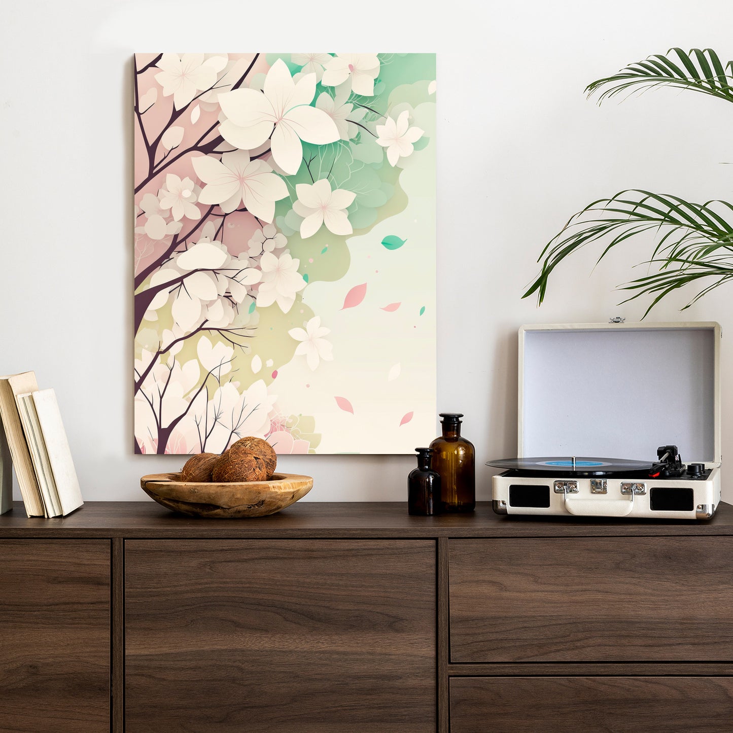 Poster Blühende Pastellbäume Im Frühling Rahmen Holz Mit Passepartout Farbe Natürlich