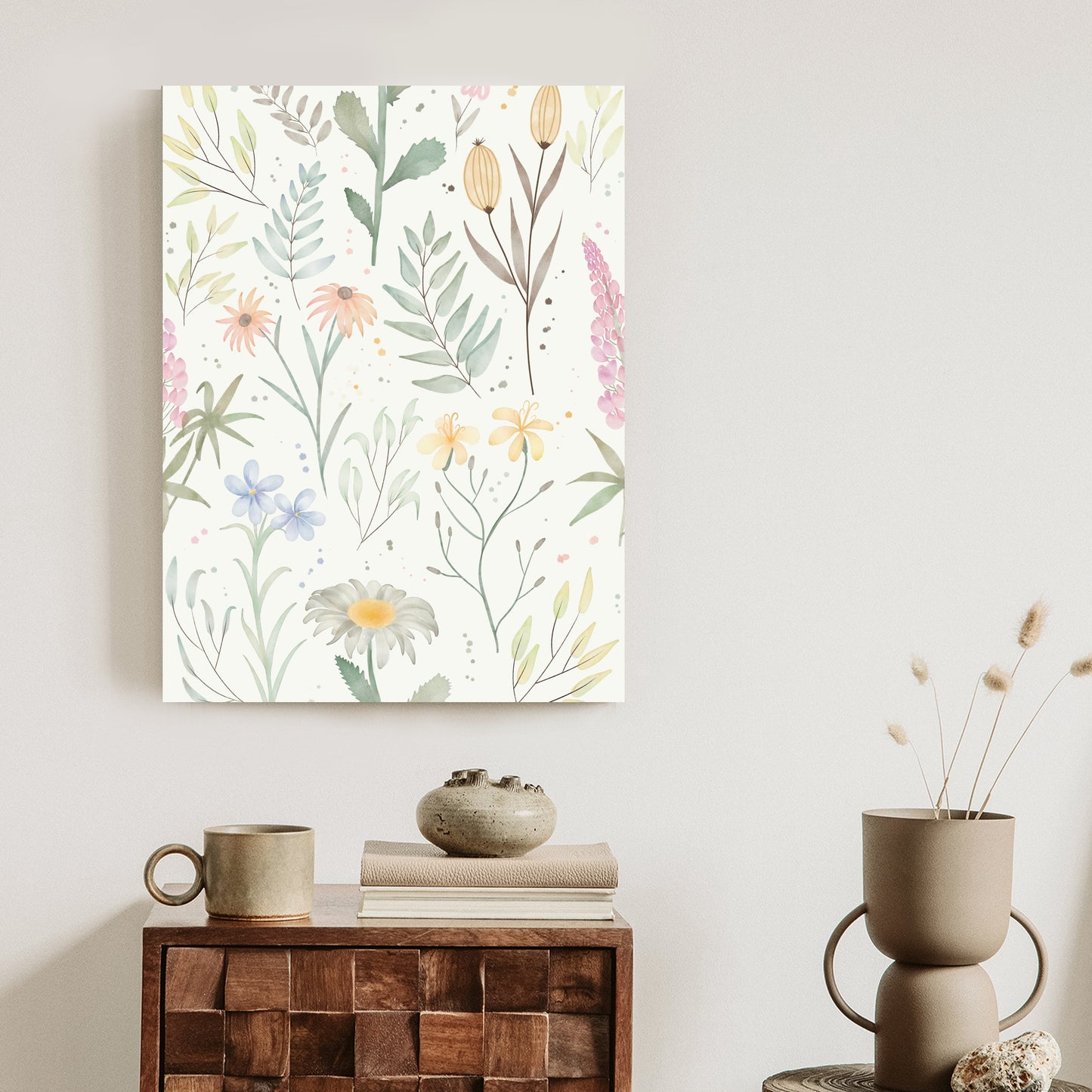Poster Pastellaquarell-Wildblumen