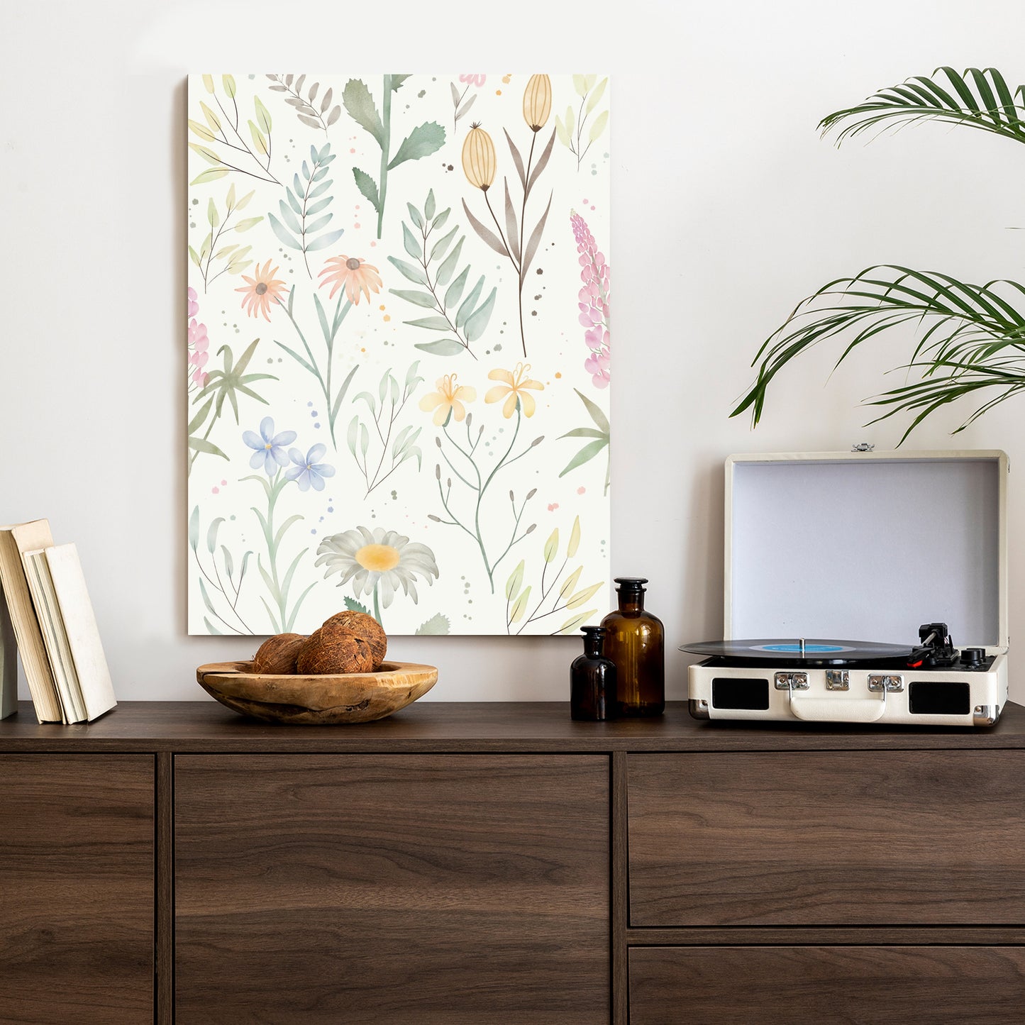 Poster Pastellaquarell-Wildblumen