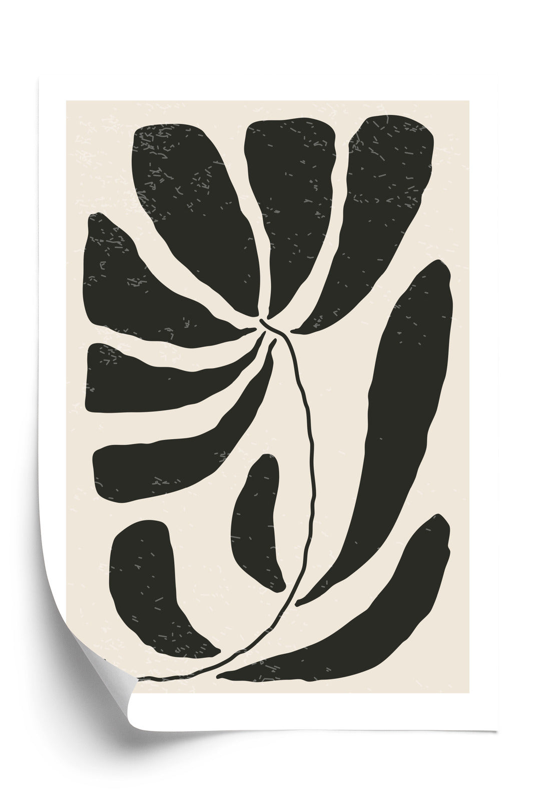 Poster Blume Mit Blättern Im Matisse-Stil