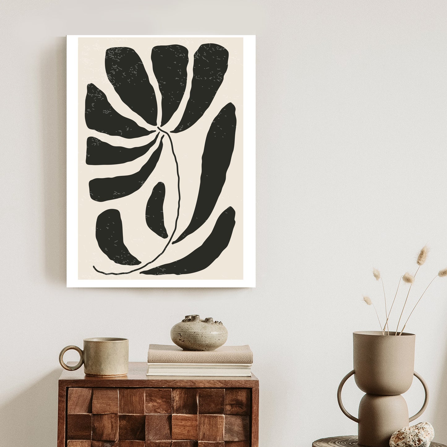 Poster Blume Mit Blättern Im Matisse-Stil