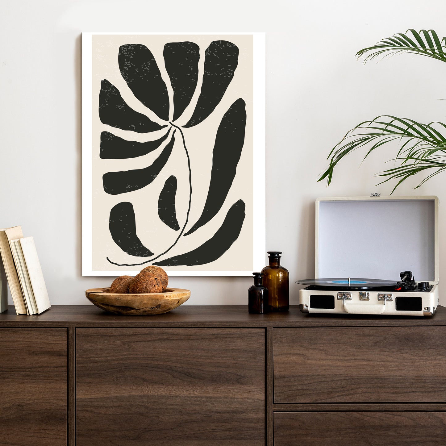 Poster Blume Mit Blättern Im Matisse-Stil