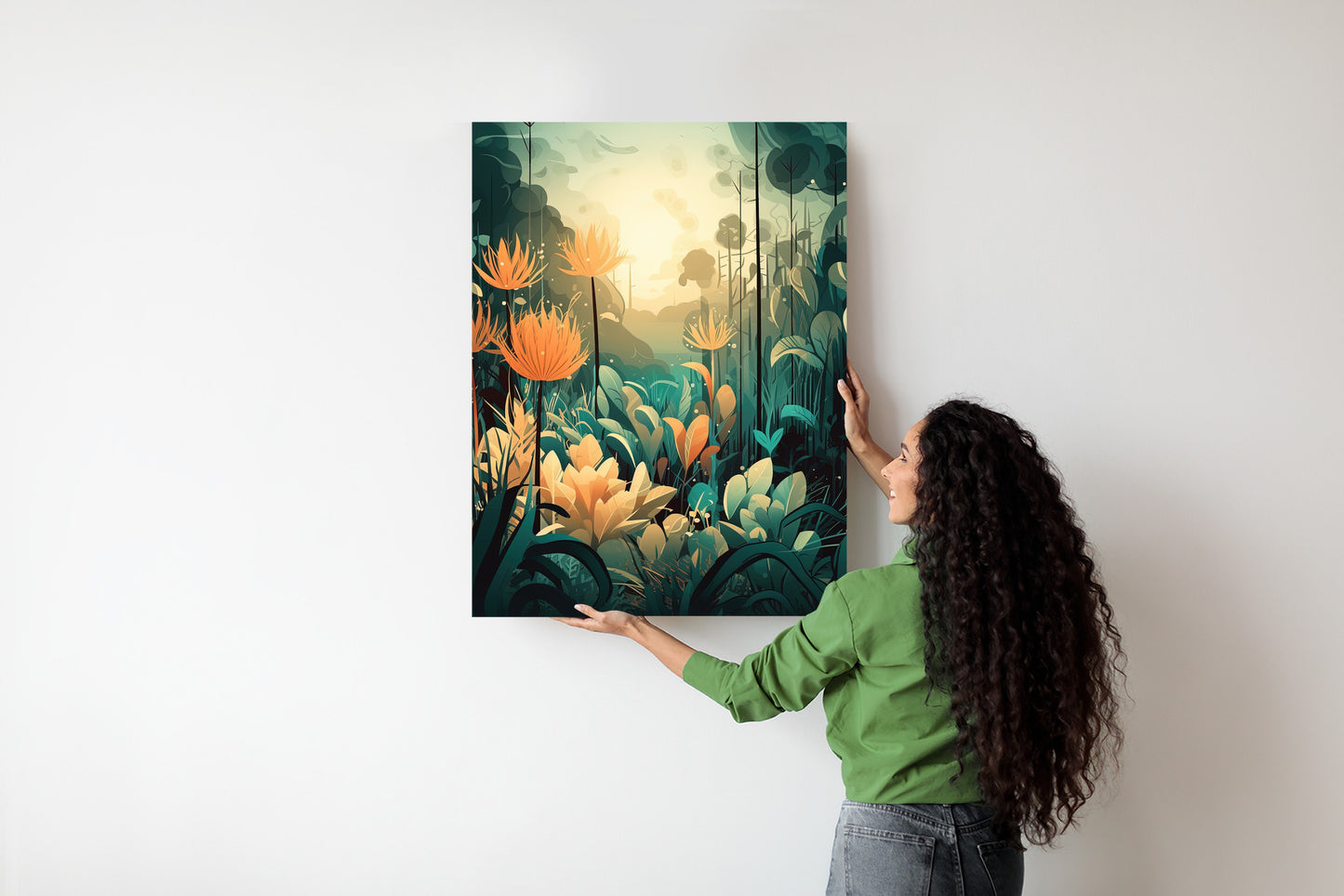 Poster Vegetation In Einem Tropischen Dschungel Rahmen Holz Mit Passepartout Farbe Natürlich