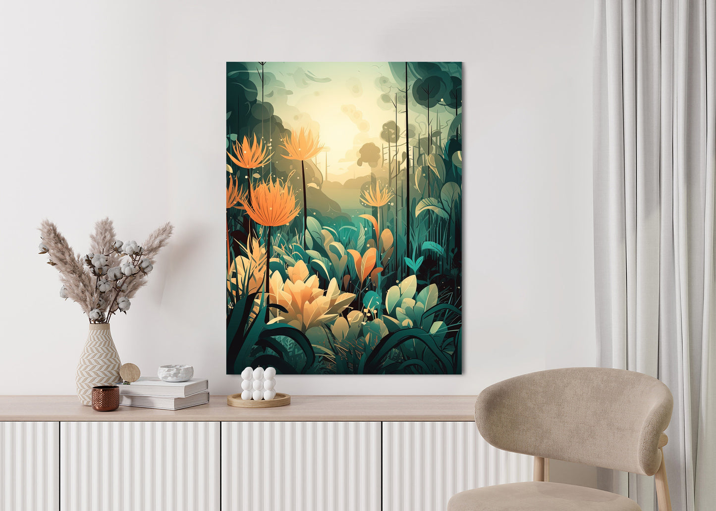 Poster Vegetation In Einem Tropischen Dschungel Rahmen Holz Mit Passepartout Farbe Natürlich