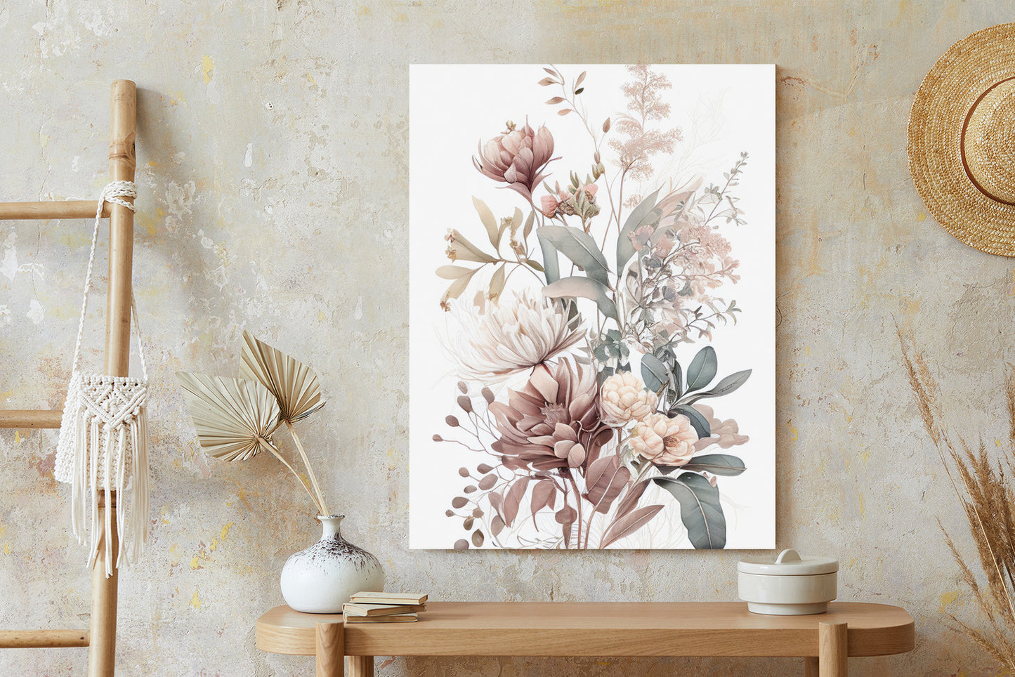 Poster Strauß Romantischer Blumen In Pastelltönen
