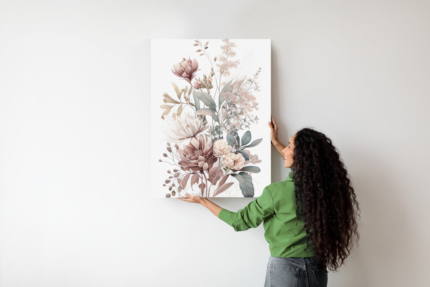 Poster Strauß Romantischer Blumen In Pastelltönen