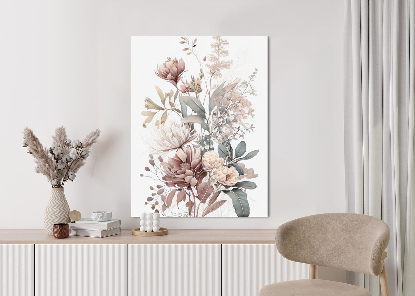 Poster Strauß Romantischer Blumen In Pastelltönen
