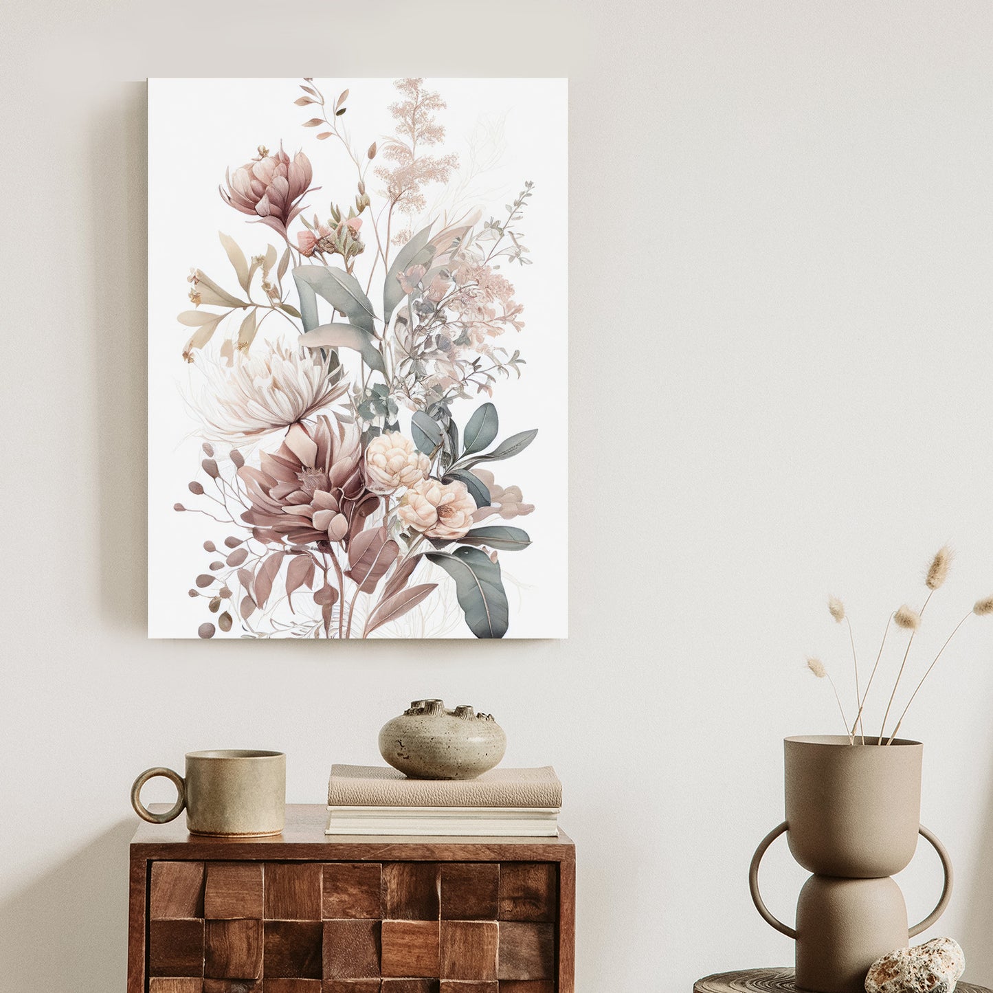 Poster Strauß Romantischer Blumen In Pastelltönen