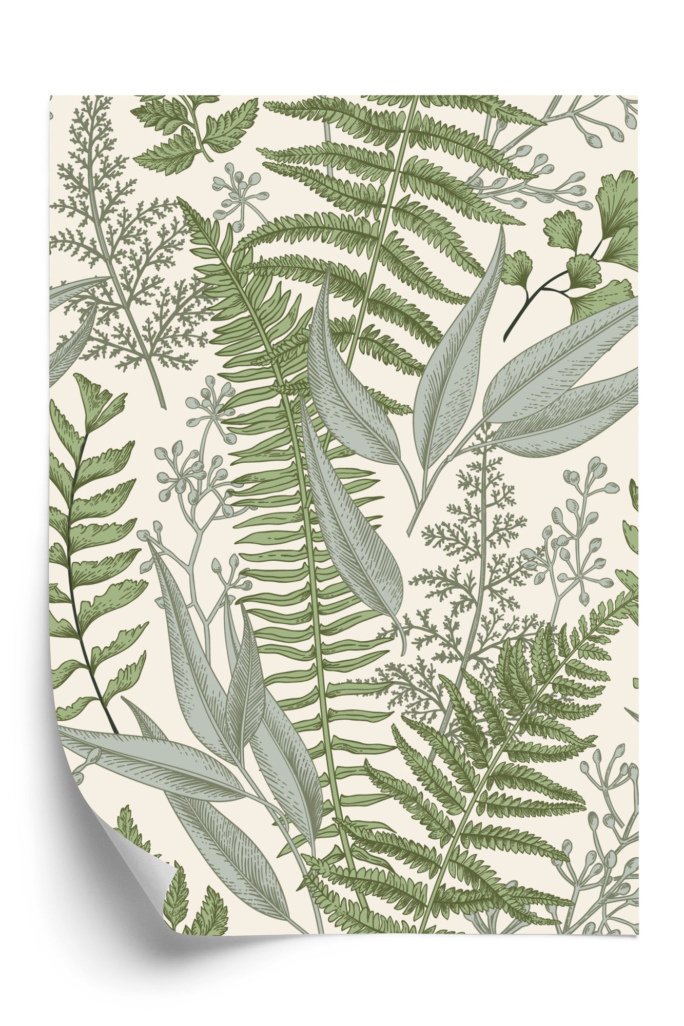 Poster Vintage-Wildpflanzen Auf Beigem Hintergrund