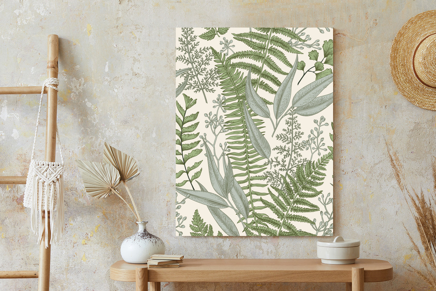 Poster Vintage-Wildpflanzen Auf Beigem Hintergrund