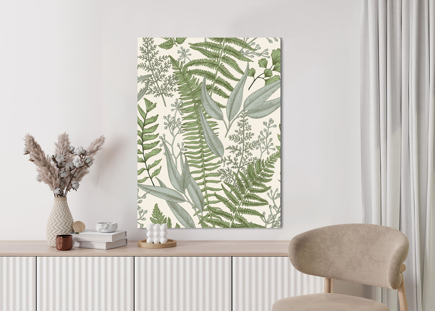 Poster Vintage-Wildpflanzen Auf Beigem Hintergrund