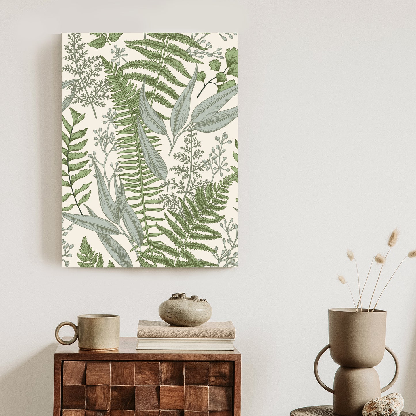 Poster Vintage-Wildpflanzen Auf Beigem Hintergrund