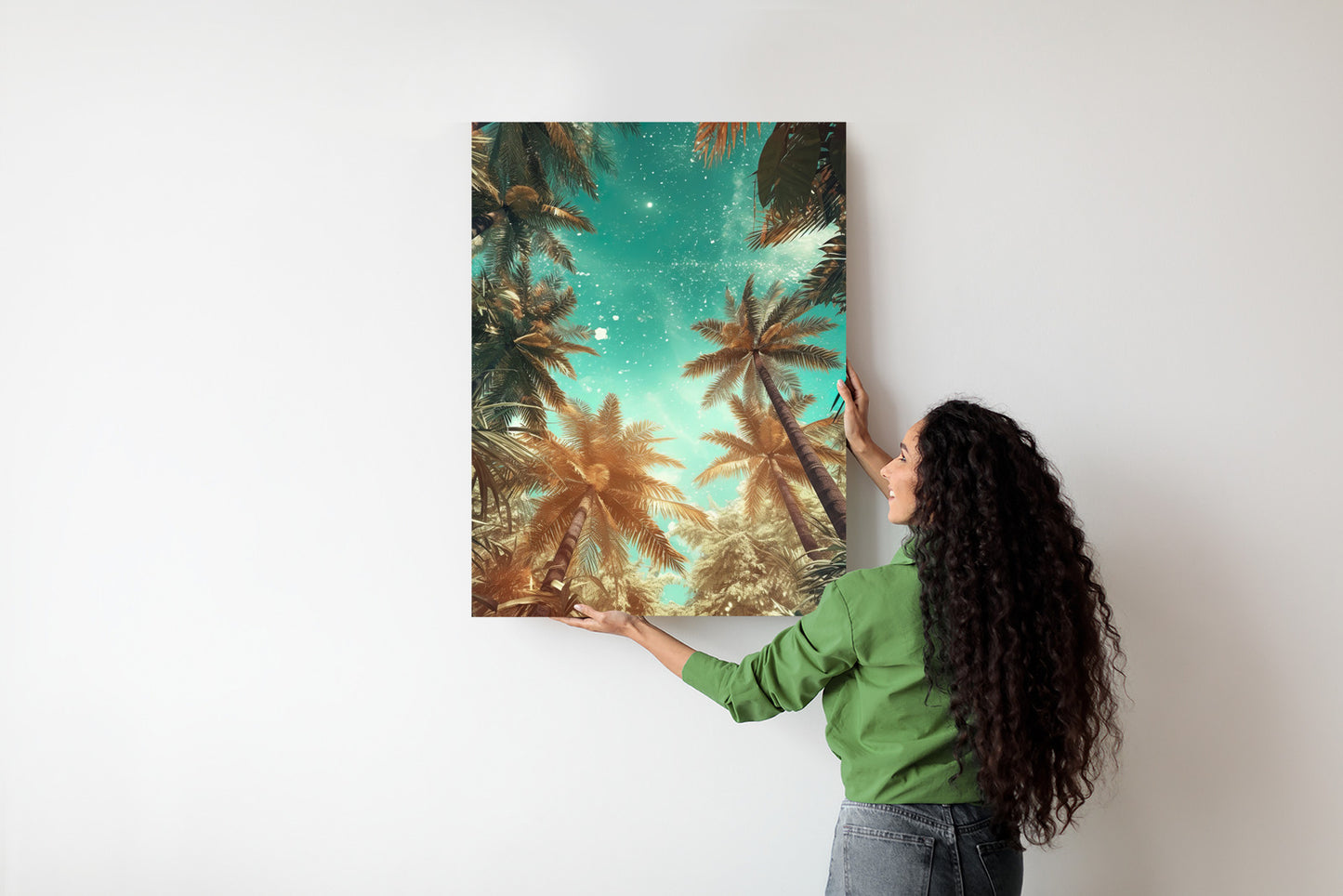 Poster Schöne Sommerpalmen Mit Sternen