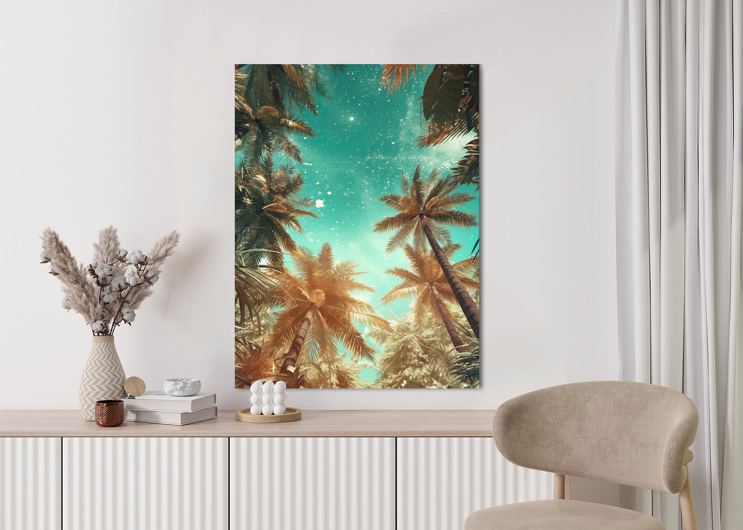Poster Schöne Sommerpalmen Mit Sternen