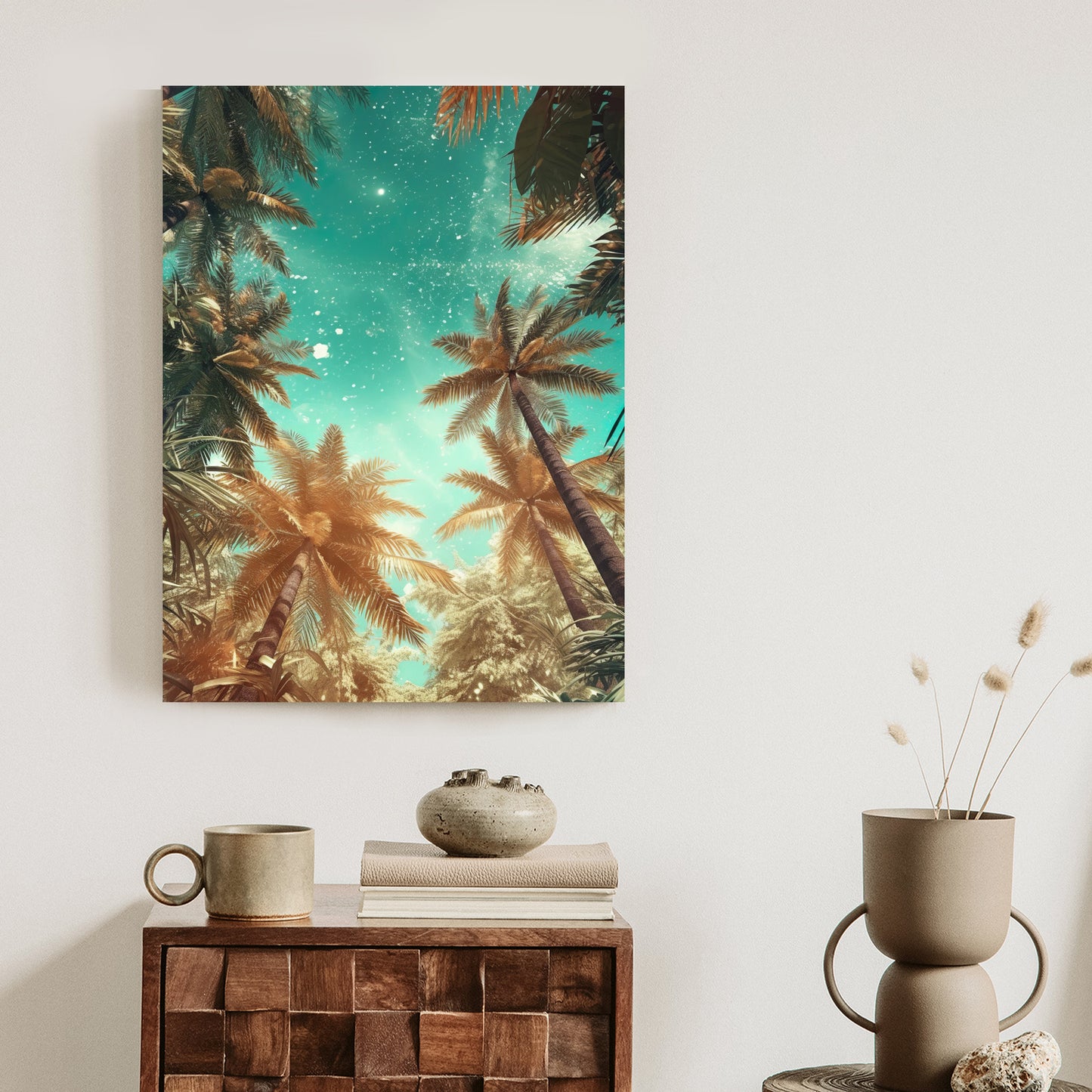 Poster Schöne Sommerpalmen Mit Sternen