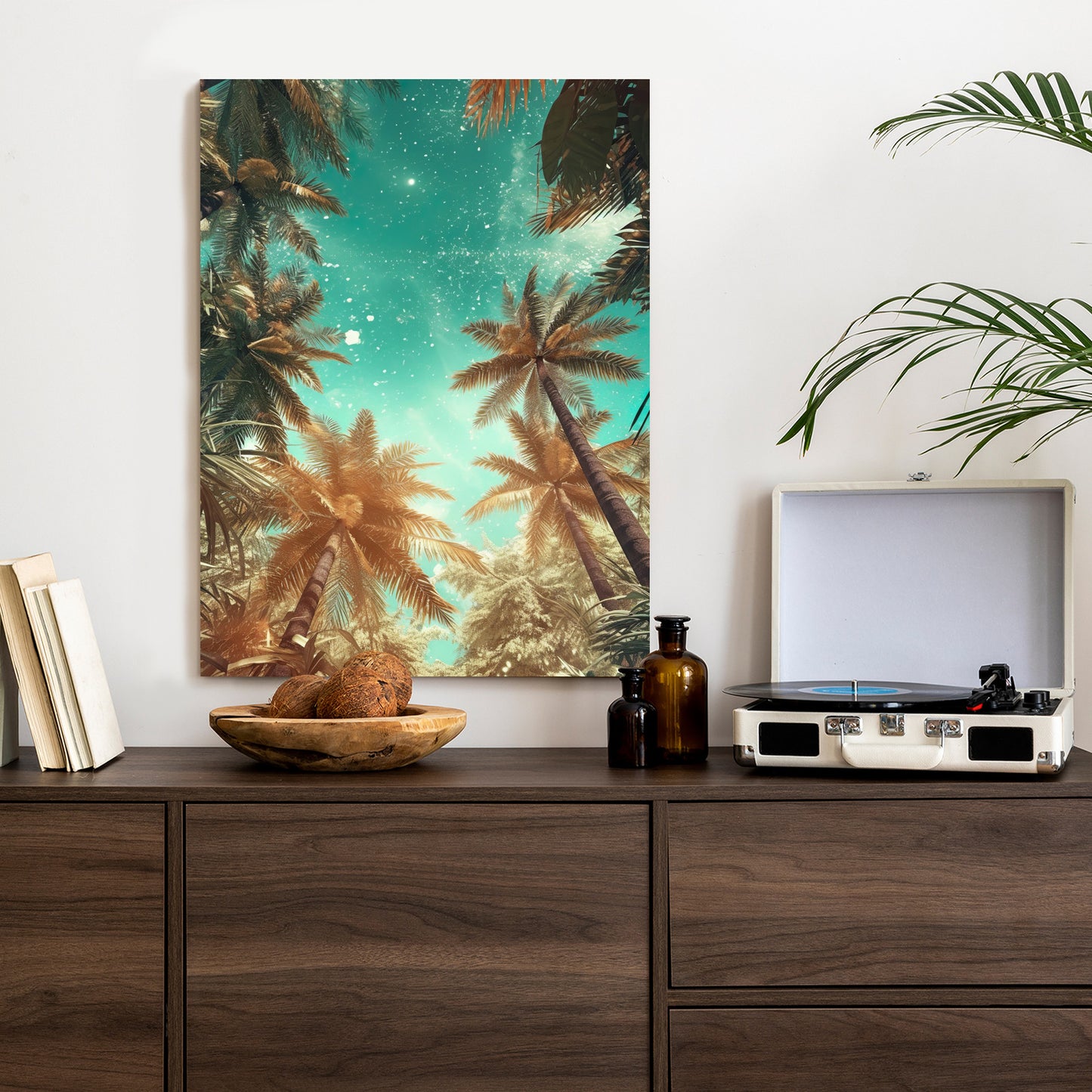 Poster Schöne Sommerpalmen Mit Sternen