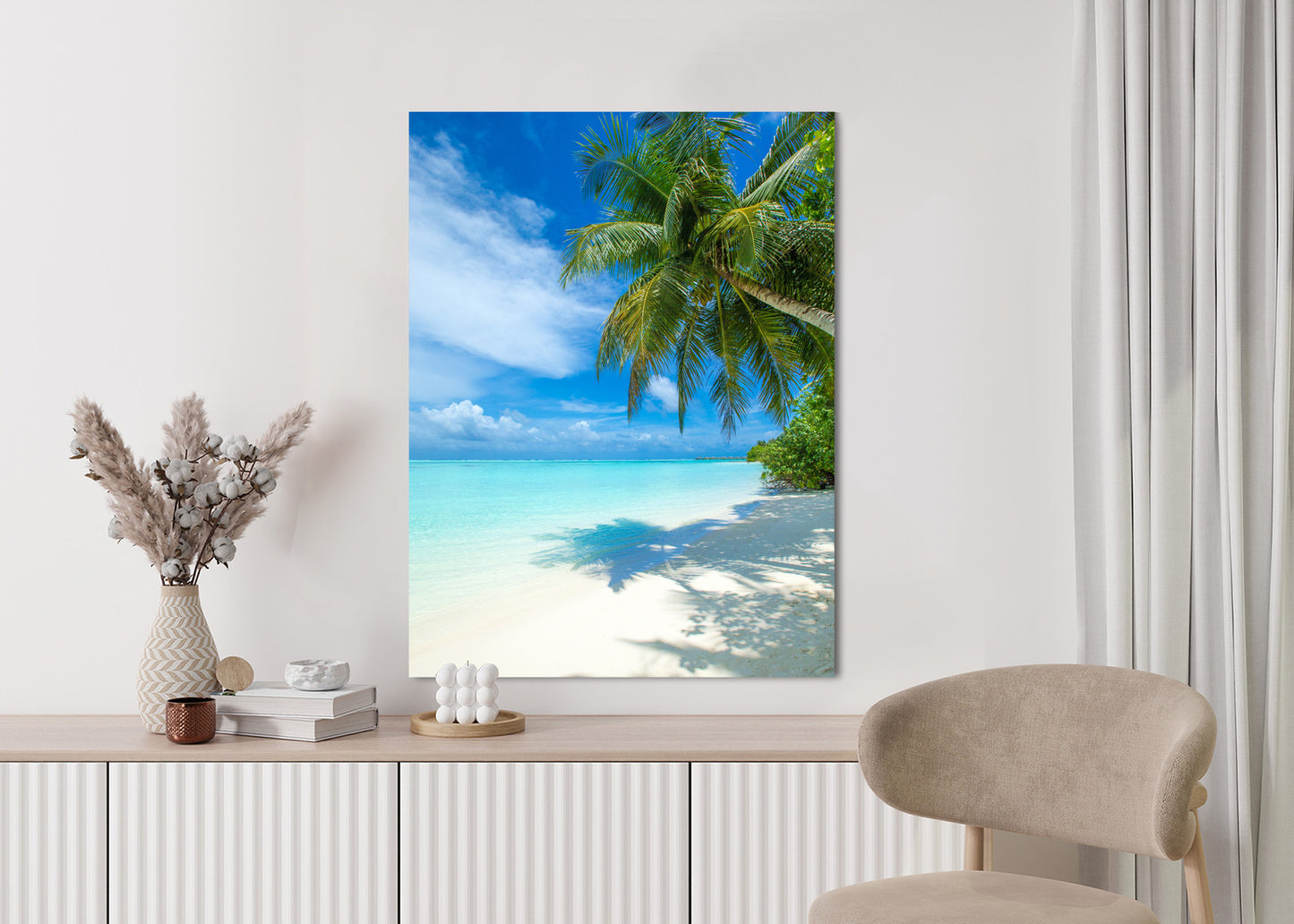 Poster Tropische Malediveninsel Mit Weißem Sandstrand Und Meer
