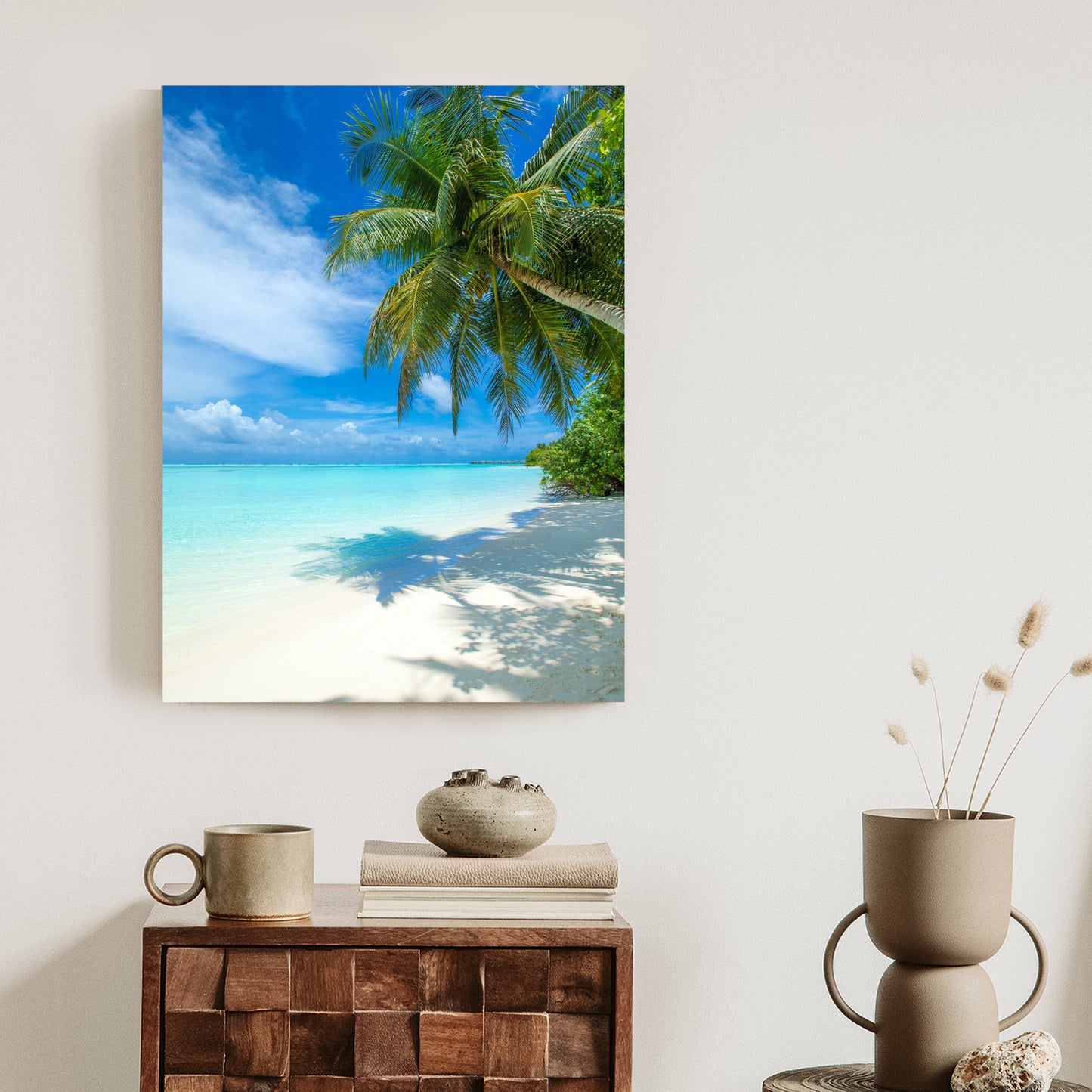 Poster Tropische Malediveninsel Mit Weißem Sandstrand Und Meer
