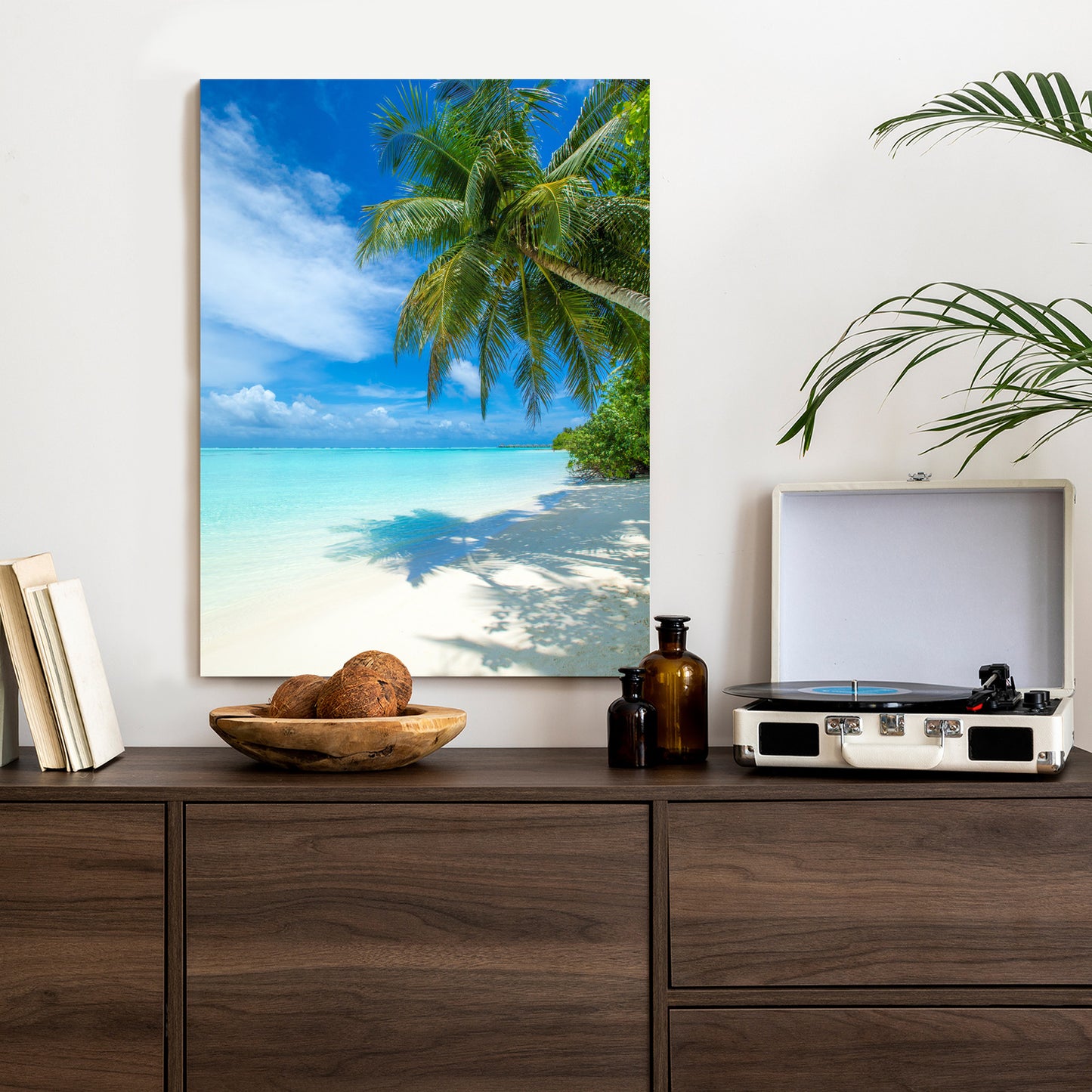 Poster Tropische Malediveninsel Mit Weißem Sandstrand Und Meer