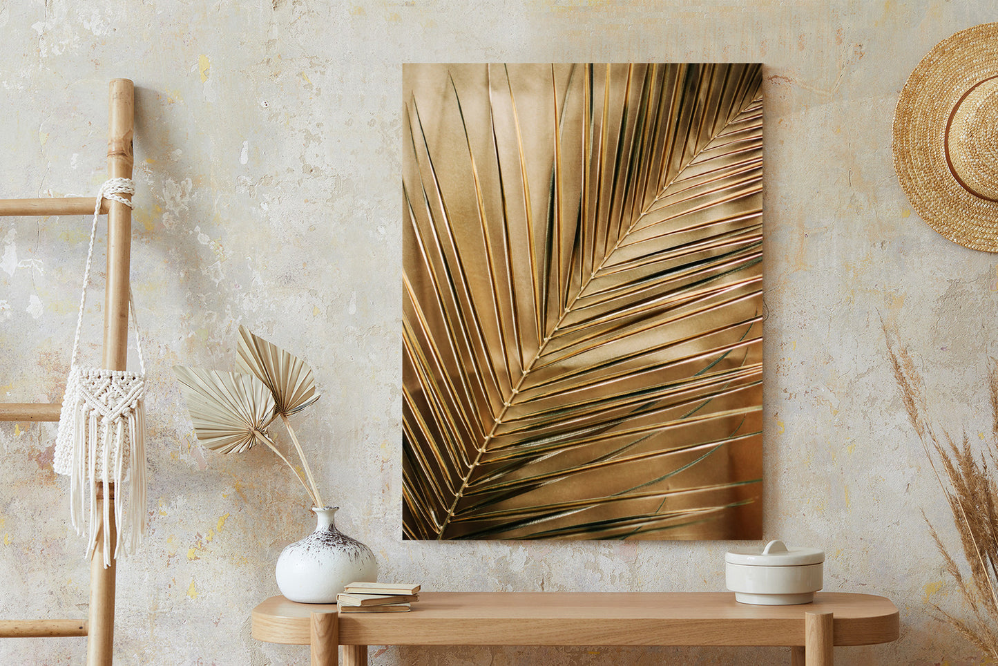 Poster Goldene Palmblätter