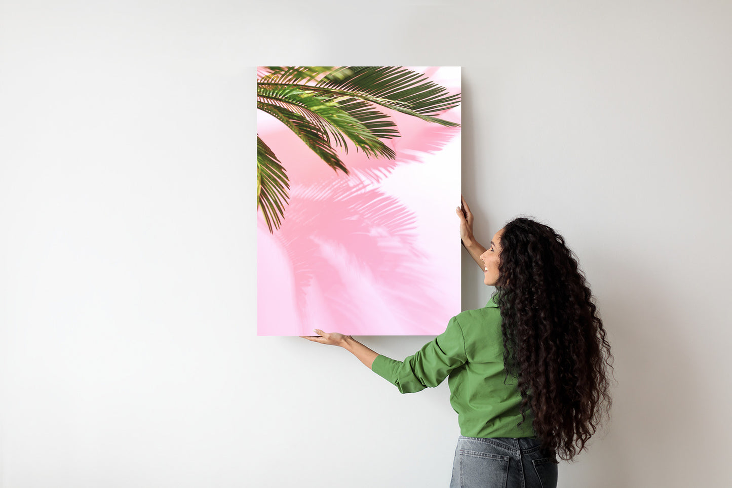 Poster Sommerpalme Vor Einer Rosa Wand