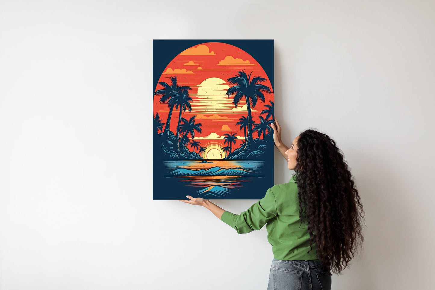 Poster Sommerstrand Mit Palmen Und Meer