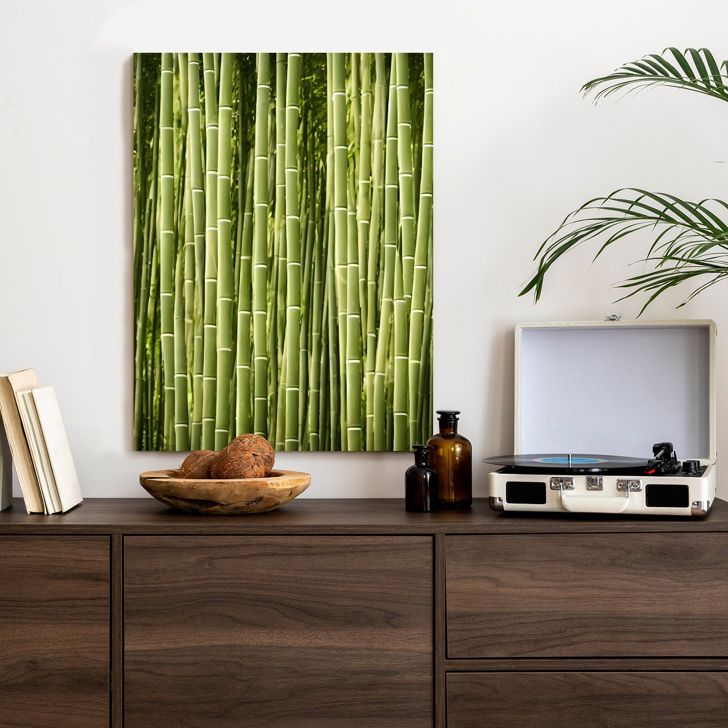 Poster Bambuszaun Rahmen Holz Mit Passepartout Farbe Natürlich