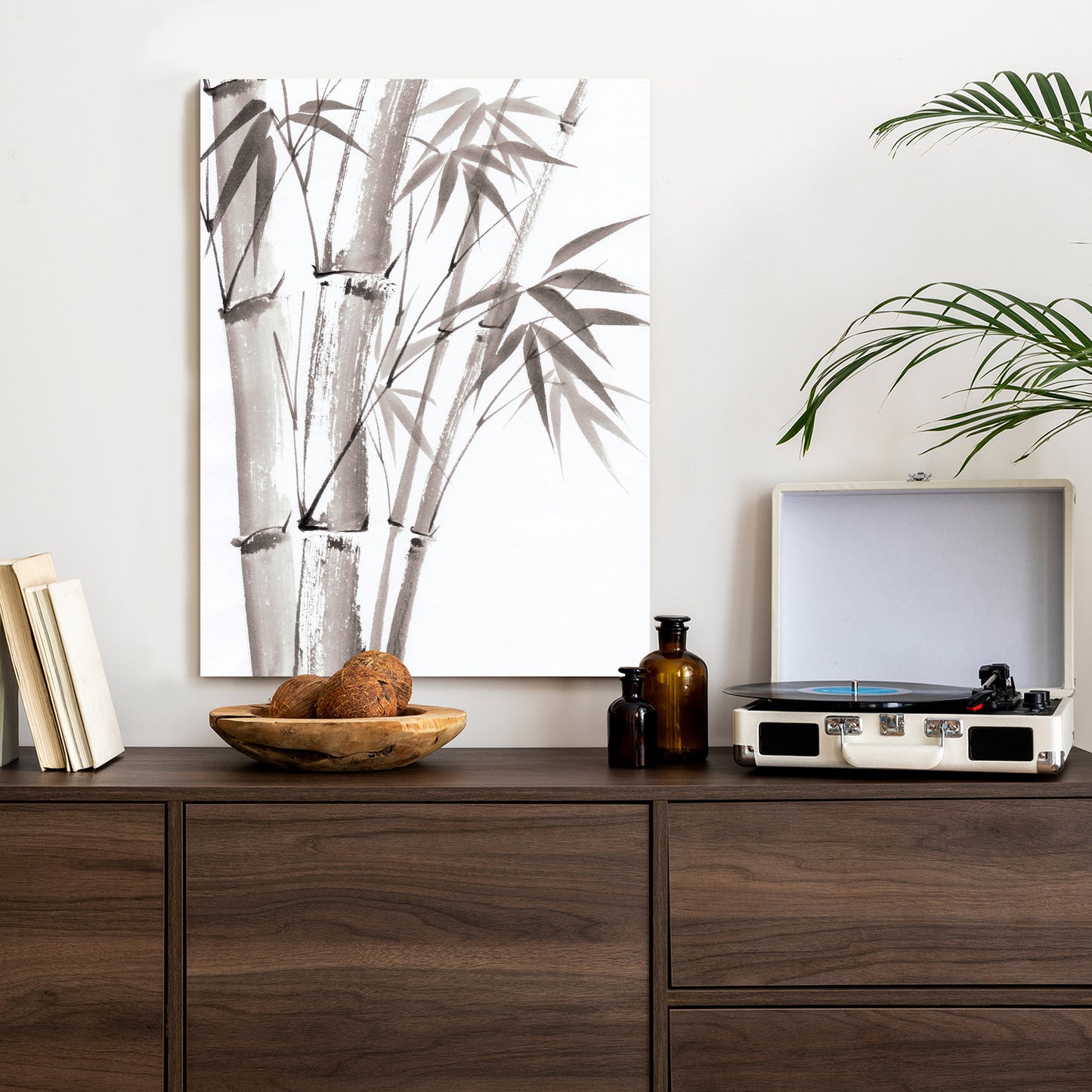 Poster Bambus In Hellen Pastelltönen Rahmen Holz Mit Passepartout Farbe Natürlich
