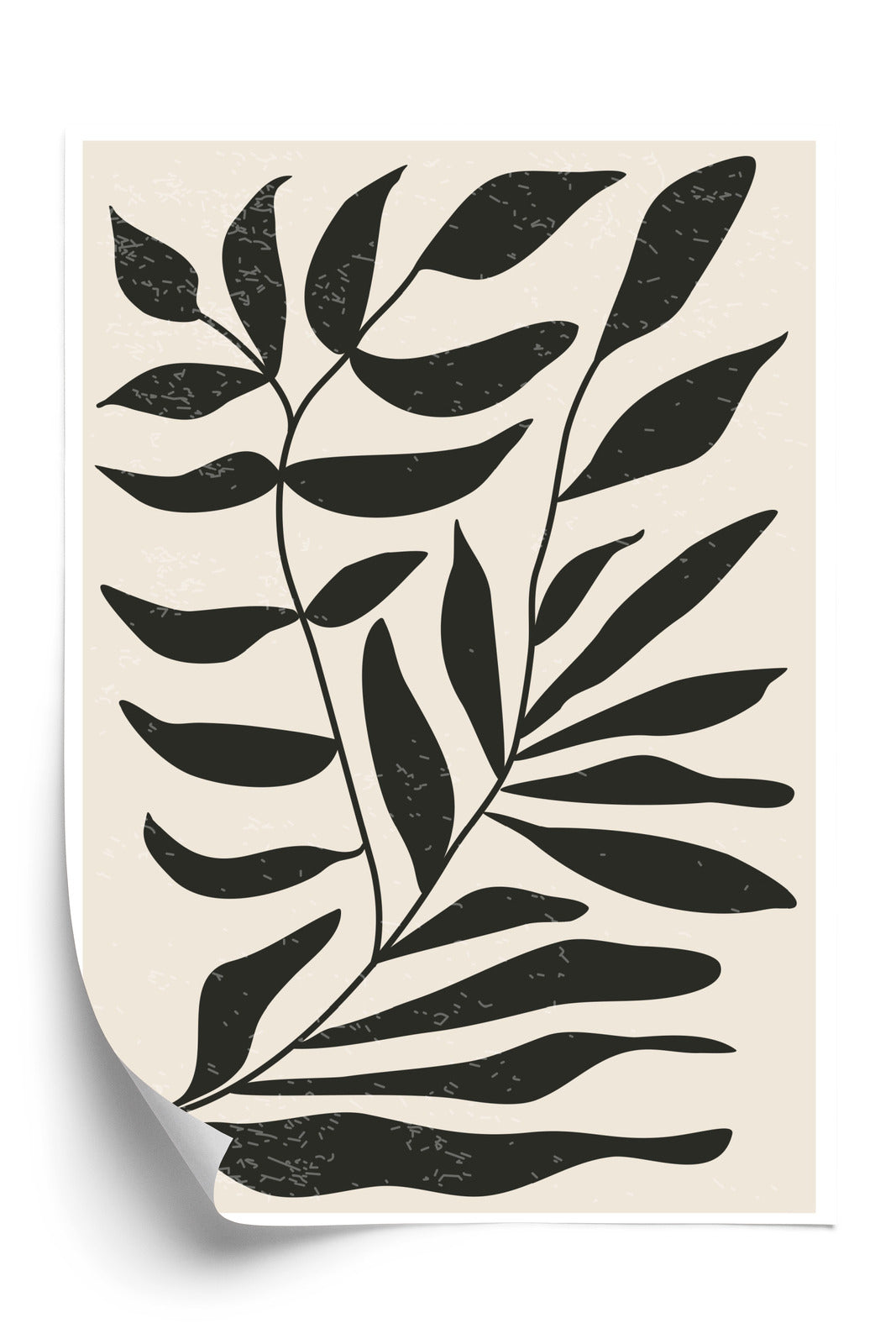 Poster Grafiken Mit Schwarzen Blättern, Inspiriert Von Matisse Rahmen Aluminium Farbe Schwarz