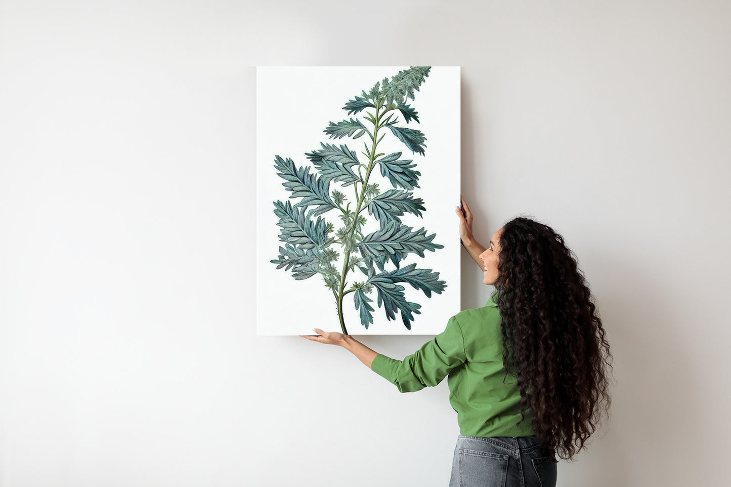 Poster Salbeiblatt Rahmen Holz Mit Passepartout Farbe Natürlich