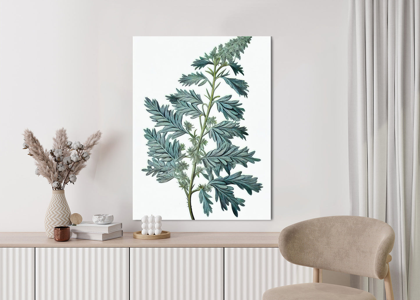 Poster Salbeiblatt Rahmen Holz Mit Passepartout Farbe Natürlich