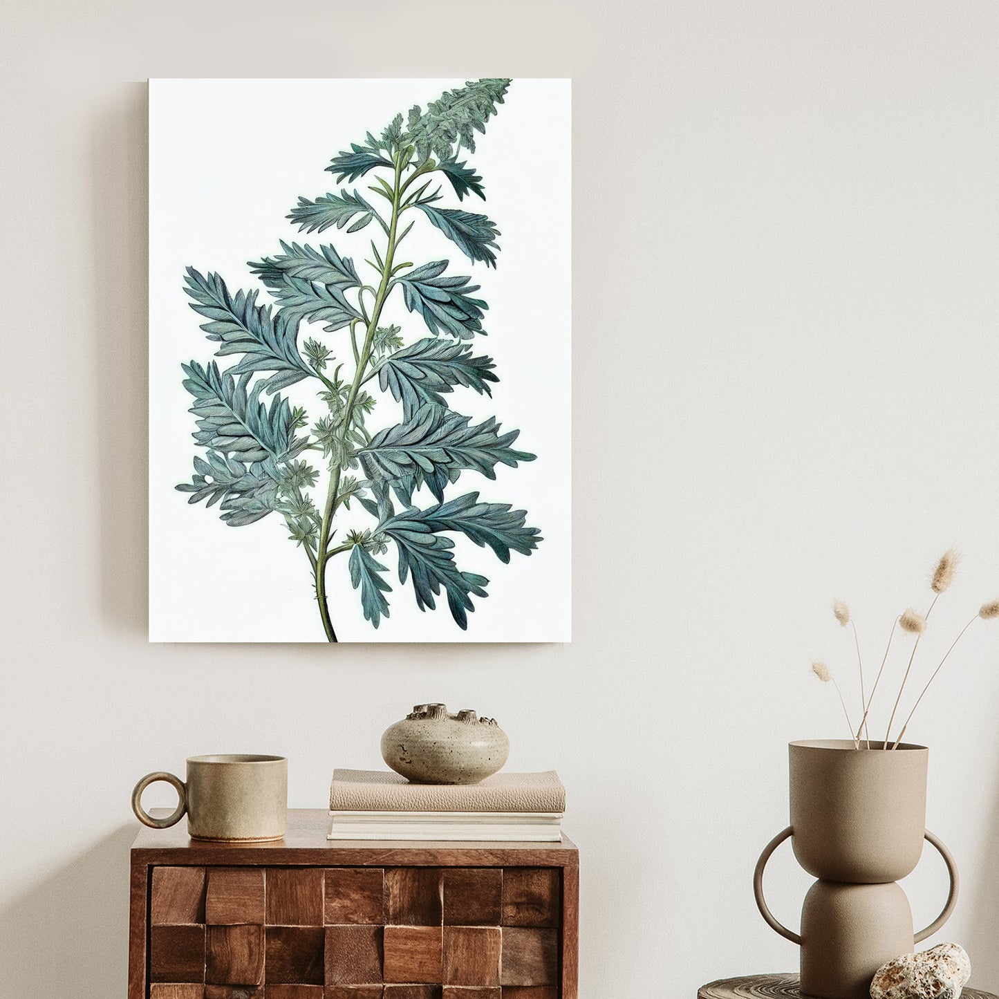 Poster Salbeiblatt Rahmen Holz Mit Passepartout Farbe Natürlich