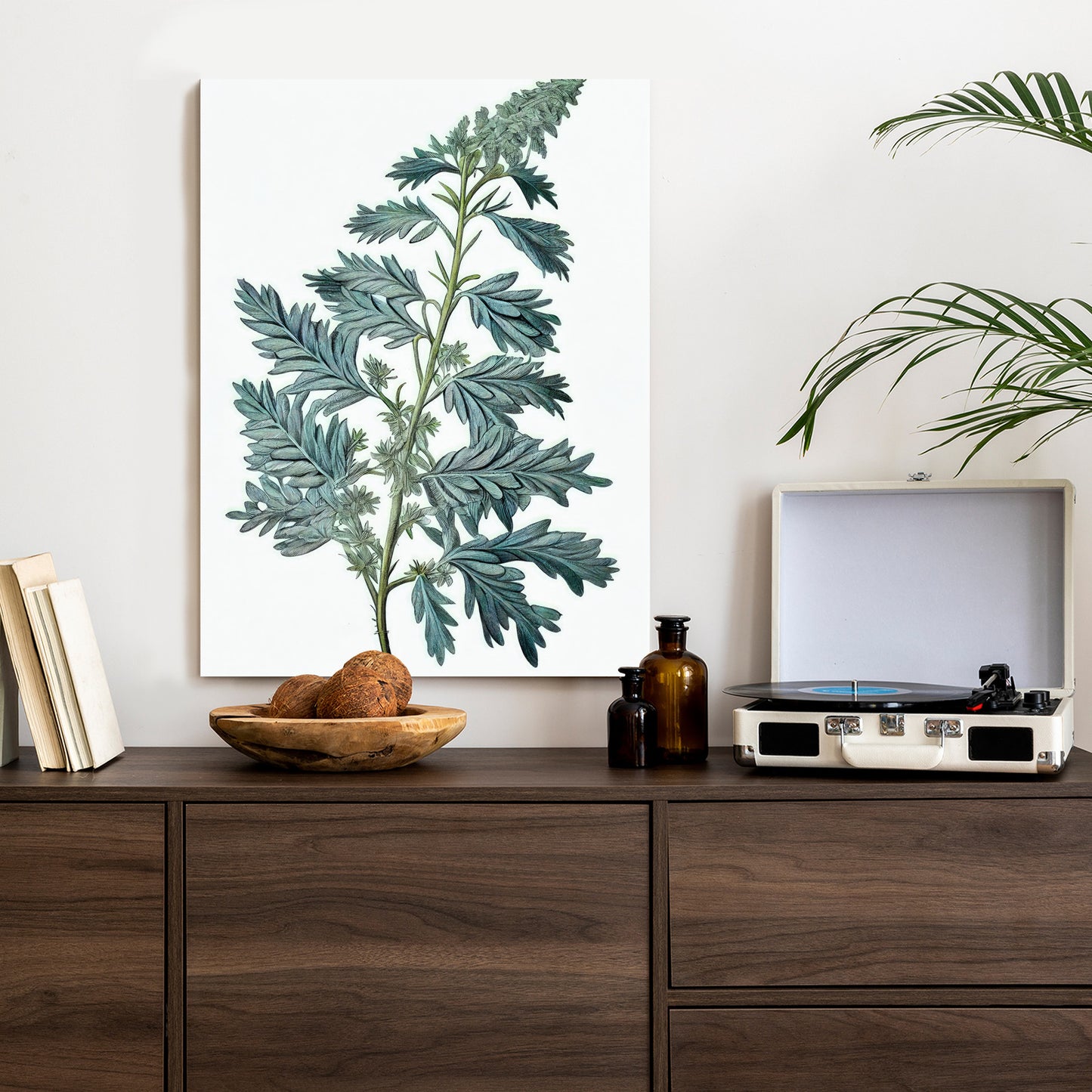 Poster Salbeiblatt Rahmen Holz Mit Passepartout Farbe Natürlich