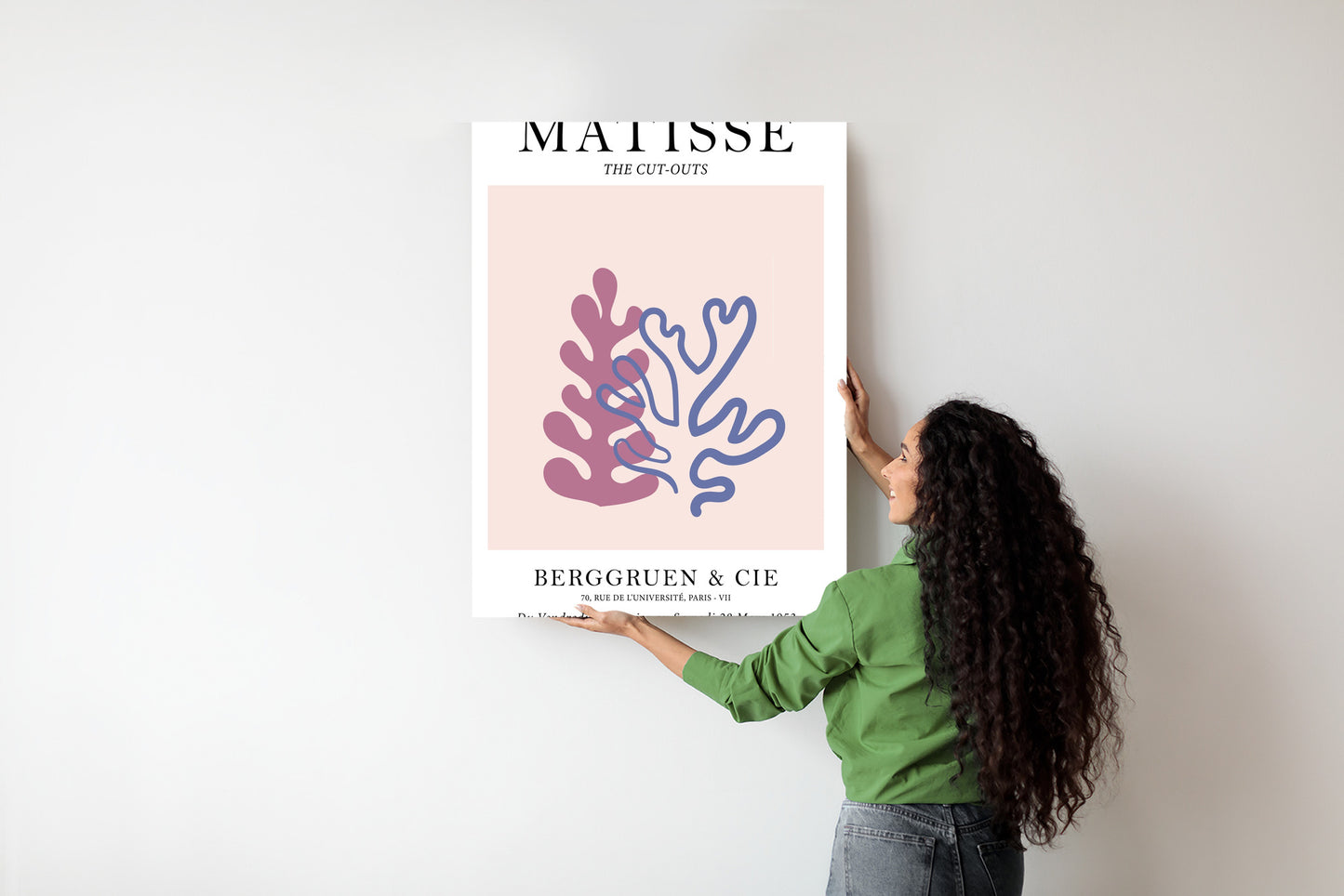 Poster Matisse-Korallen Rahmen Holz Mit Passepartout Farbe Natürlich