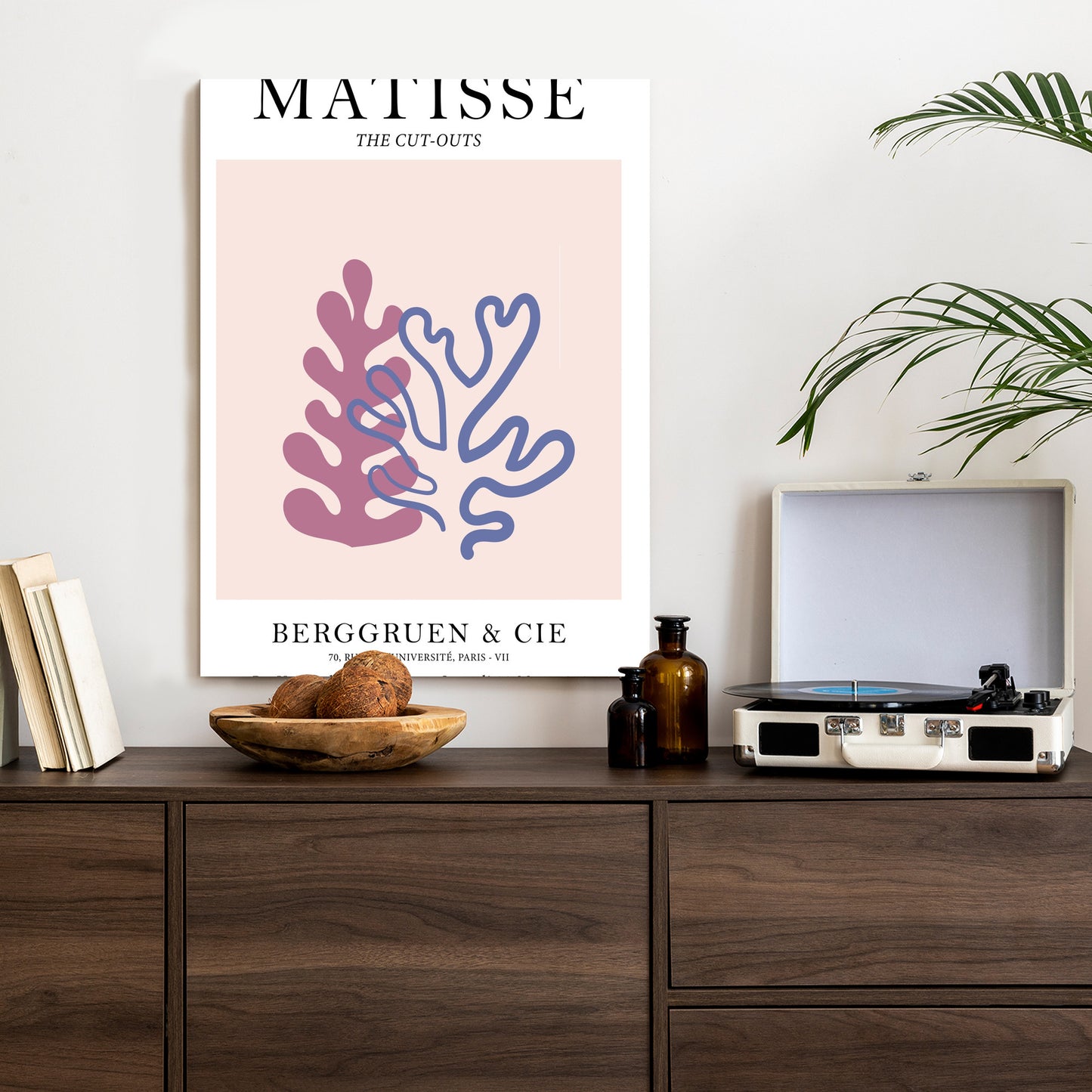 Poster Matisse-Korallen Rahmen Holz Mit Passepartout Farbe Natürlich