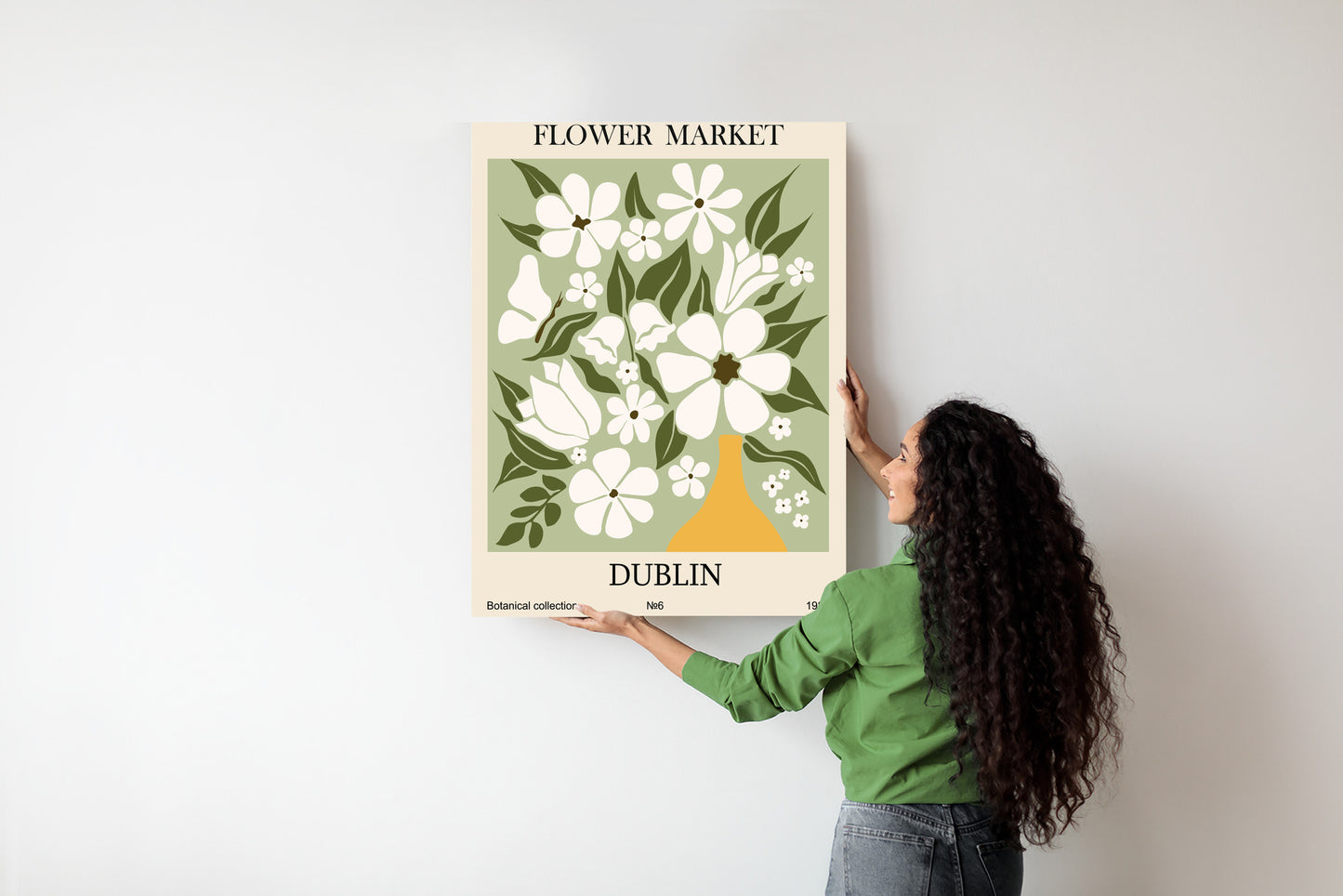 Poster Dubliner Blumenmarkt Rahmen Holz Mit Passepartout Farbe Natürlich
