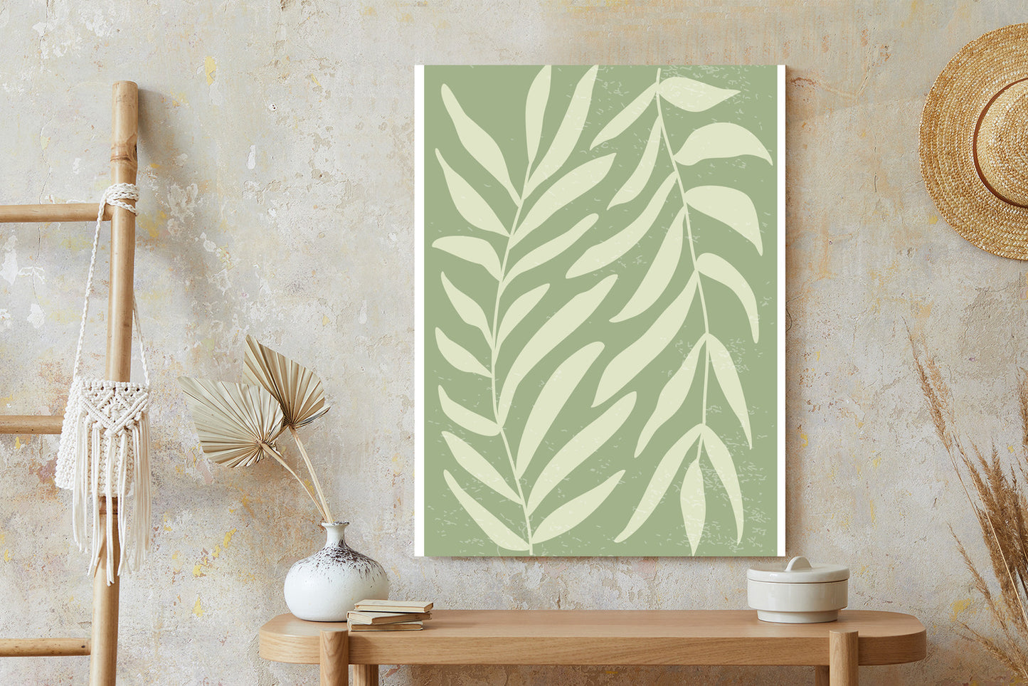 Poster Botanik Im Stil Von Matisse Rahmen Holz Mit Passepartout Farbe Natürlich