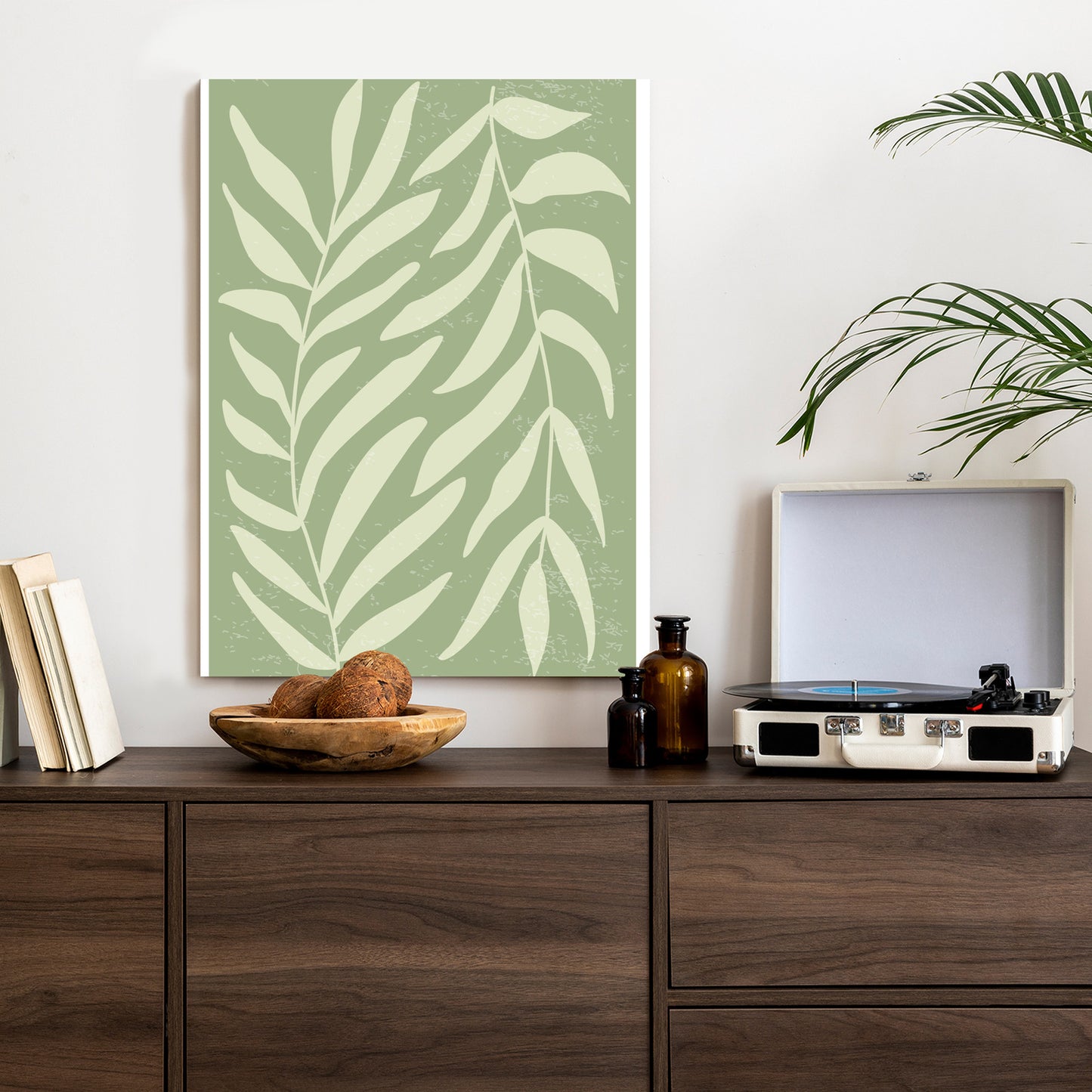 Poster Botanik Im Stil Von Matisse Rahmen Holz Mit Passepartout Farbe Natürlich